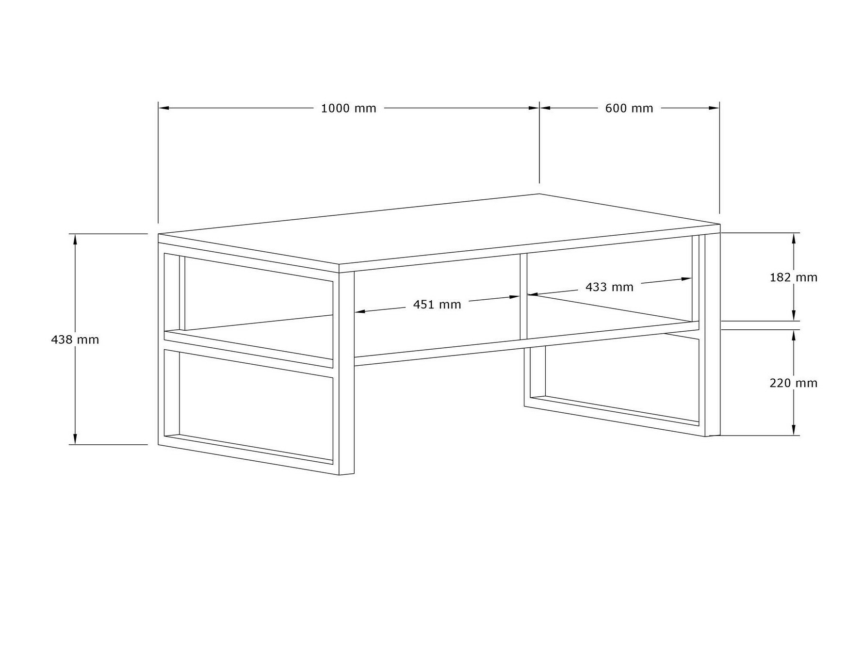 Sohvapöytä Kailua 2687 (Valkoinen + Musta)