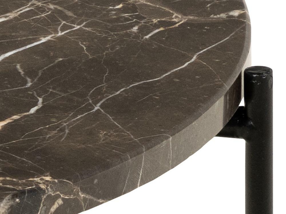 Sivupöytä Norsica 608 (Ruskea marmori + Musta)