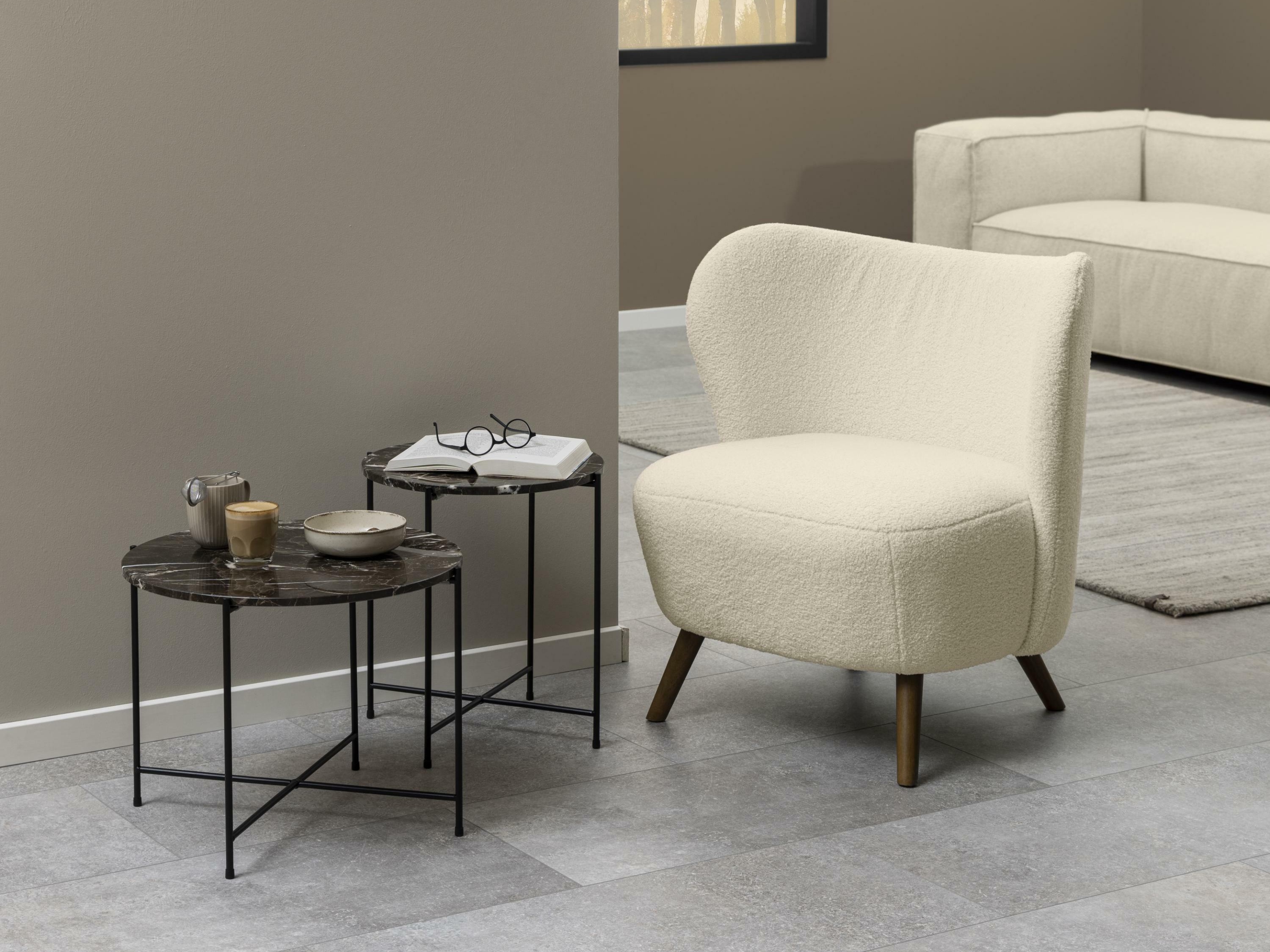 Sivupöytä Norsica 608 (Ruskea marmori + Musta)