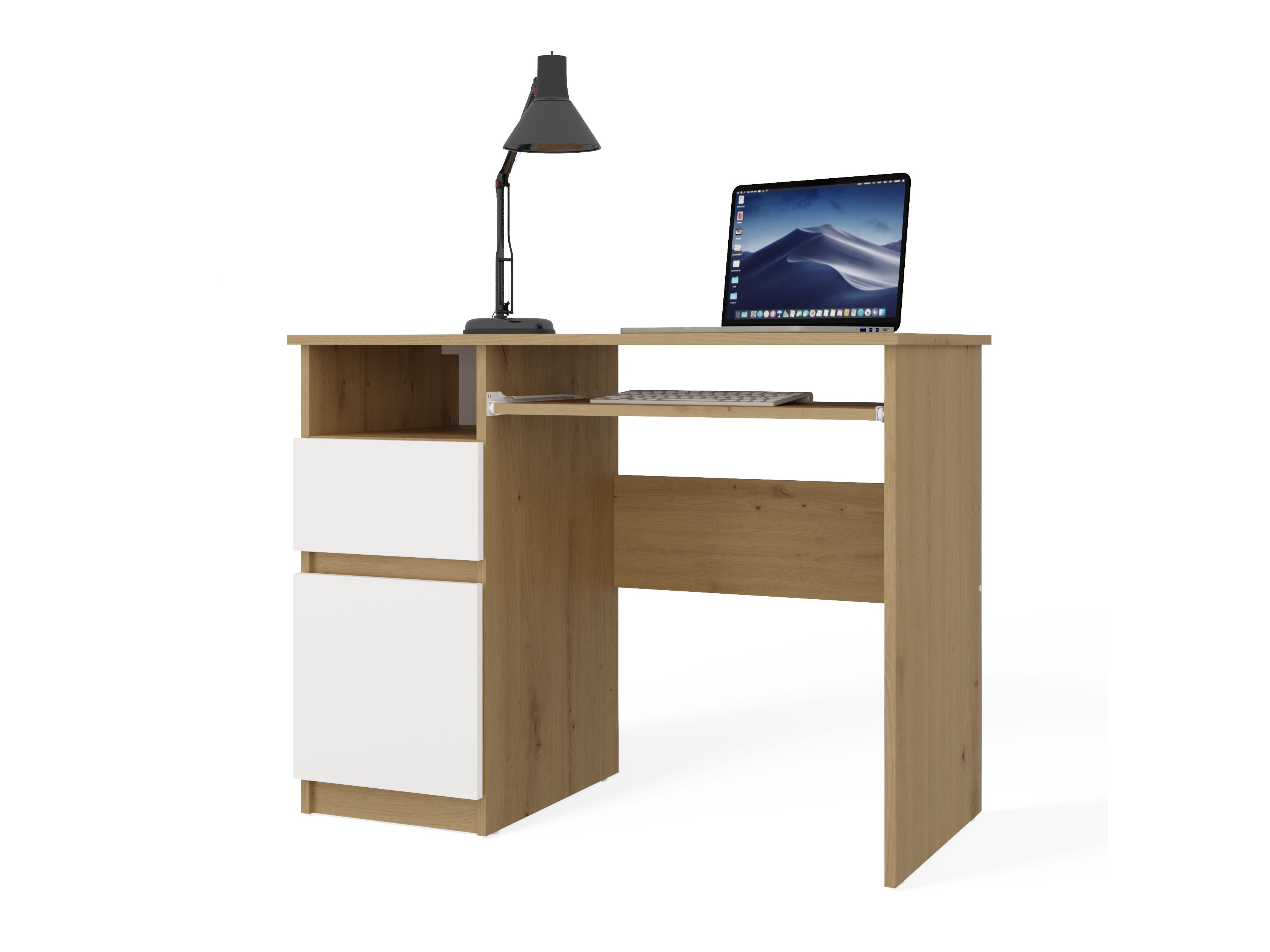 Työpöytä Mandeville 269 (Artisaanitammi + Valkoinen)