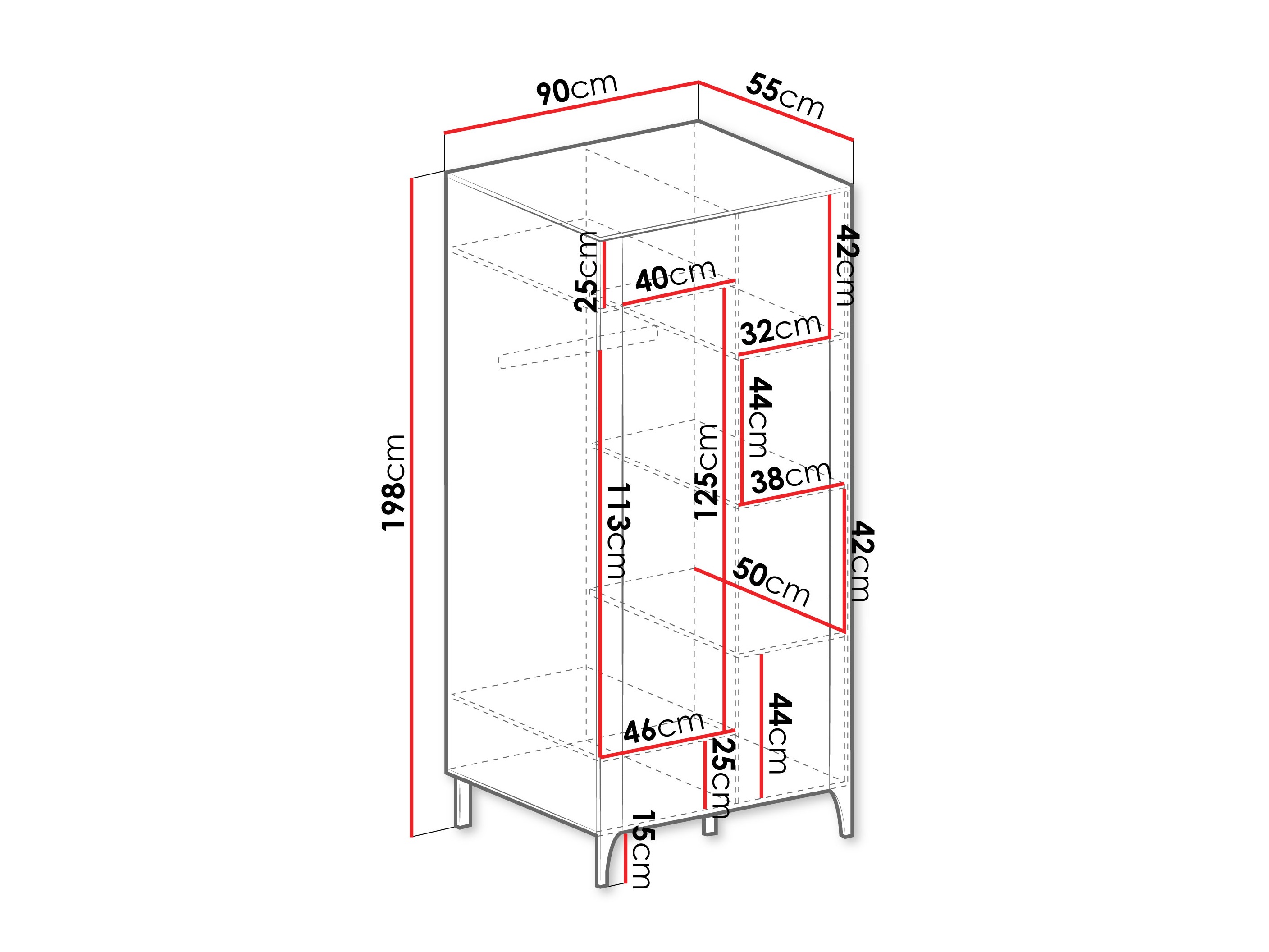 Vaatekaappi Mavtoru 106 (Musta)