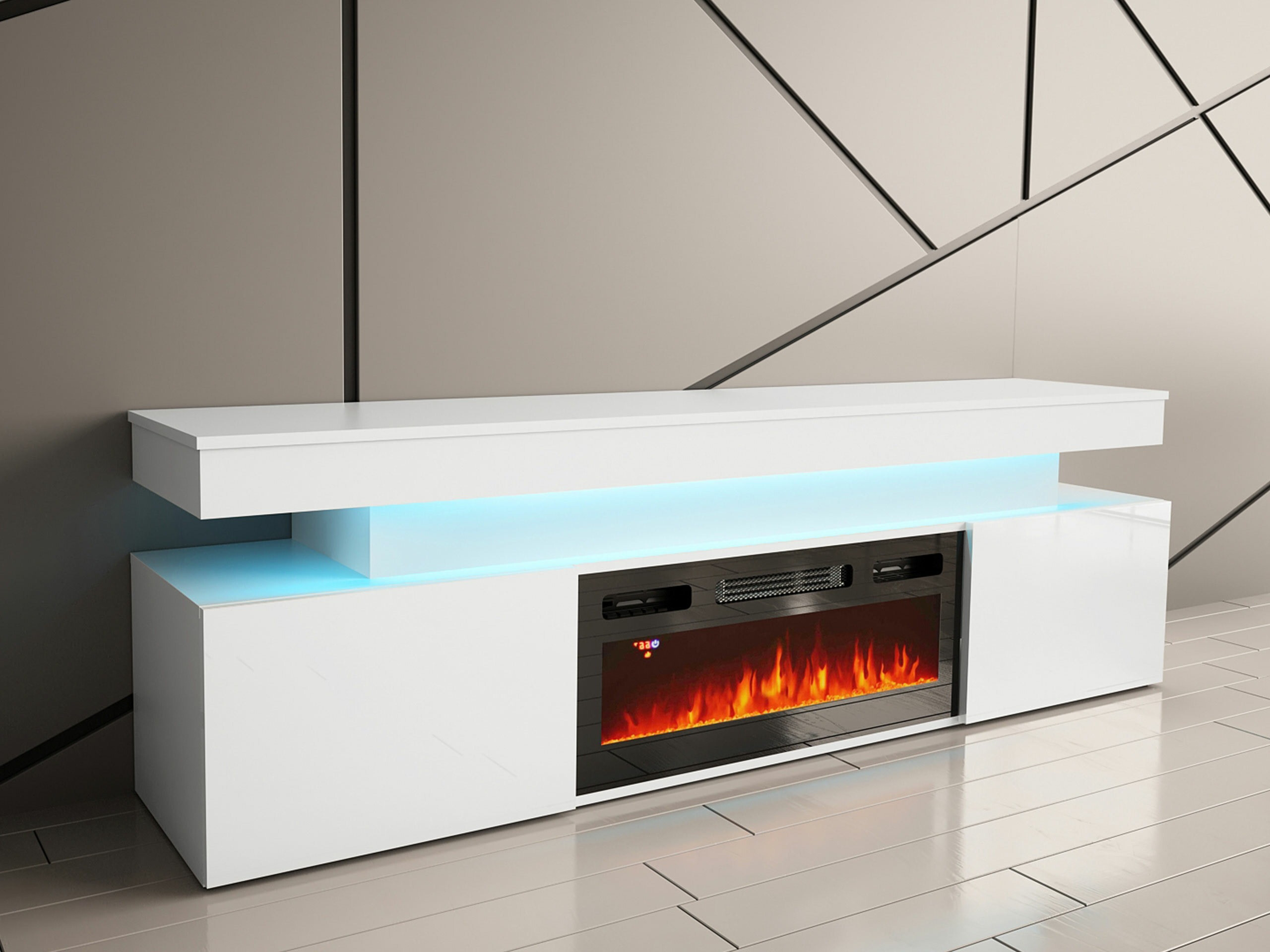 TV-taso Monfero 104 (Valkoinen + Kiiltävä valkoinen)