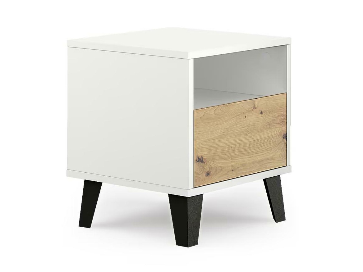 Yöpöytä Tetena 105 (Valkoinen + Artisaanitammi)