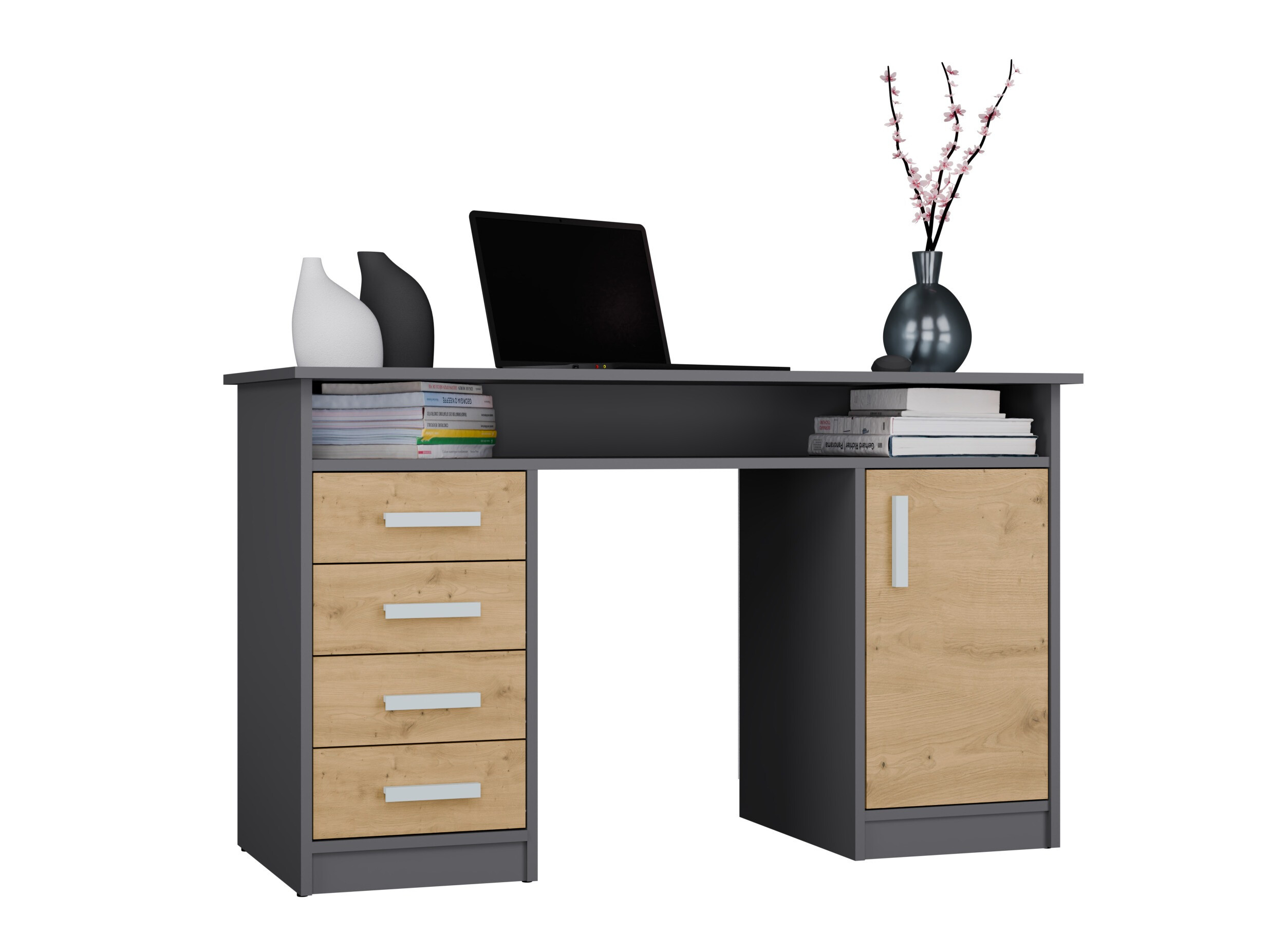 Työpöytä Mandeville 329 (Artisaanitammi + Antrasiitti)