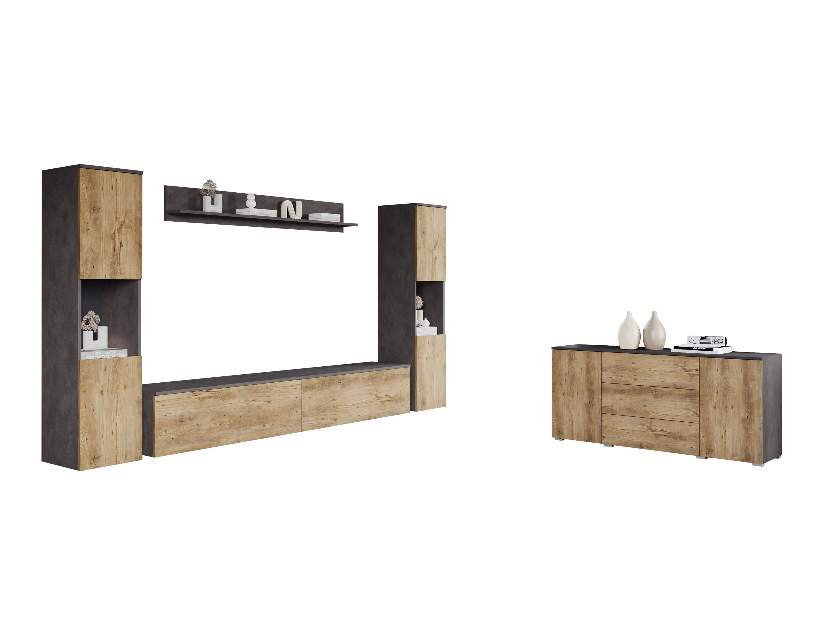 Olohuonesetti Sarasota 133 (Matera-harmaa + Kastanja)