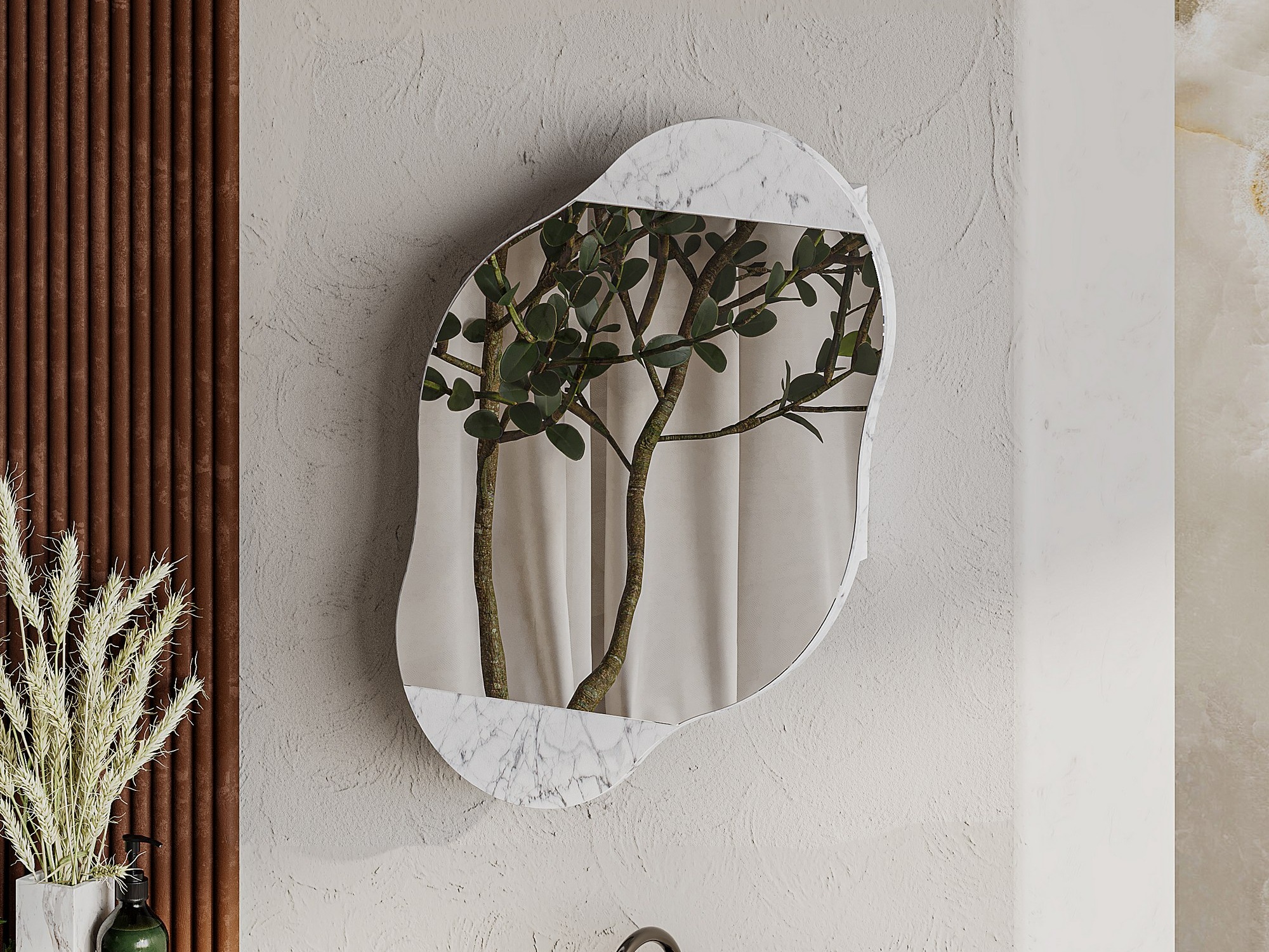 Kylpyhuoneen peilikaappi Kailua 2711 (Valkoinen marmori)