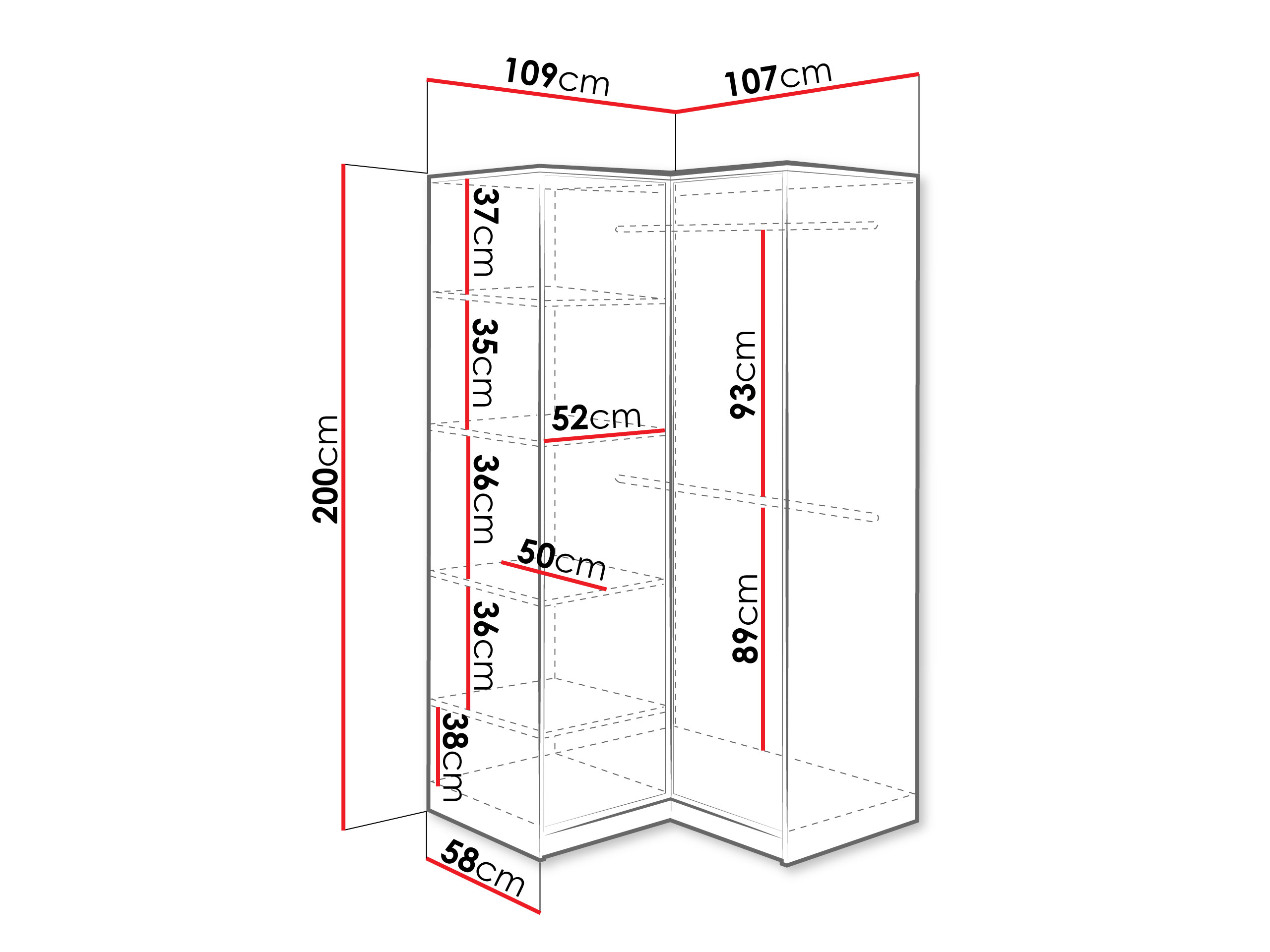 Kulmavaatekaappi Lombala 113