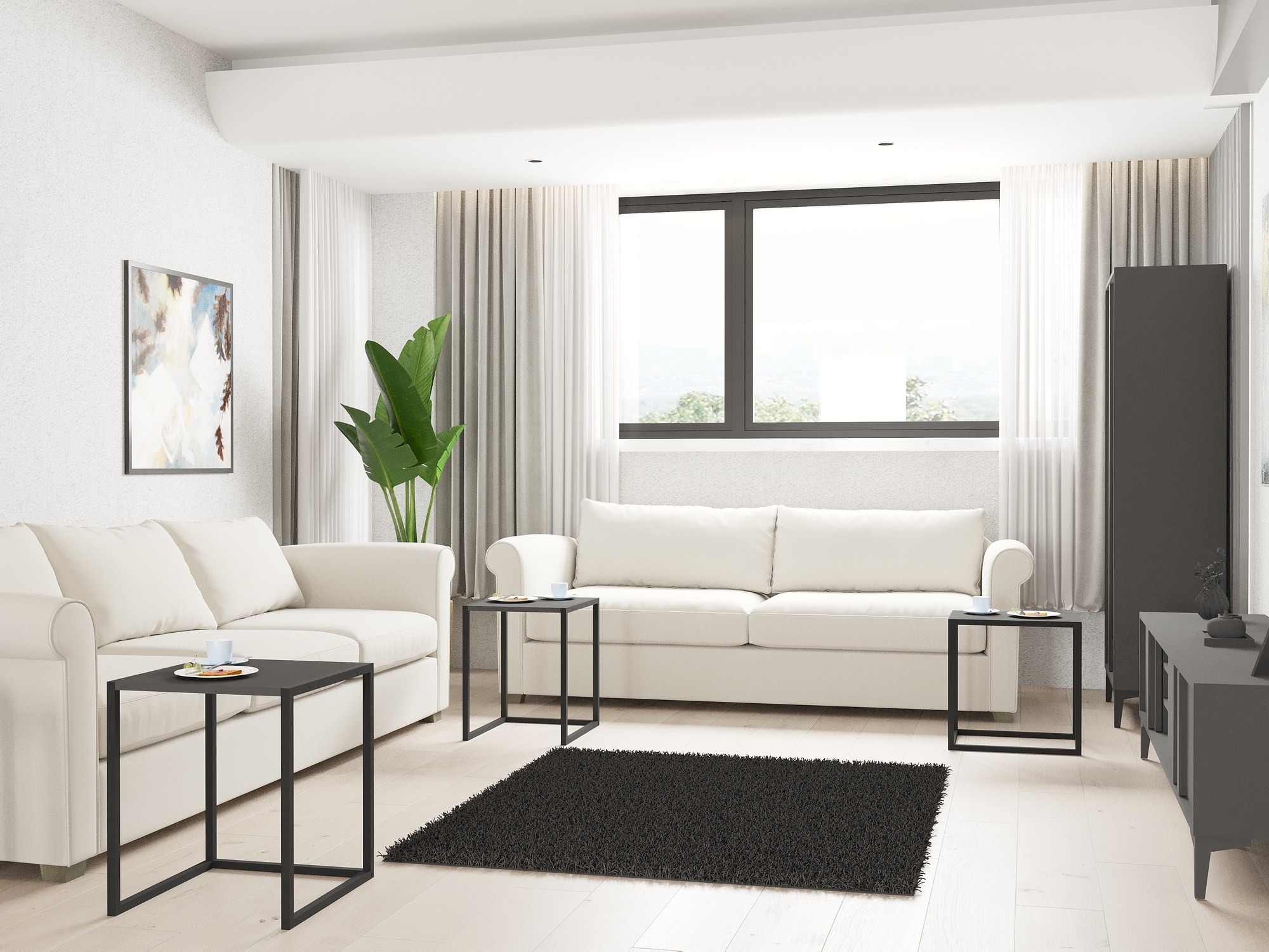 Sivupöytäsetti Kailua 2721 (Musta + Antrasiitti)