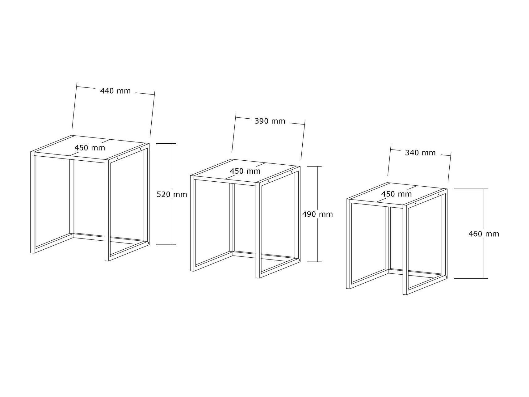 Sivupöytäsetti Kailua 2721 (Musta + Antrasiitti)