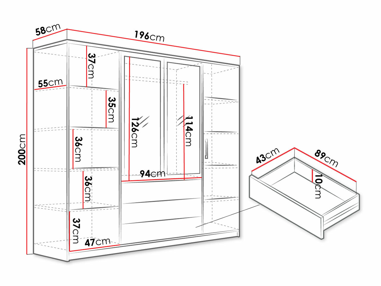 Vaatekaappi Lombala 104