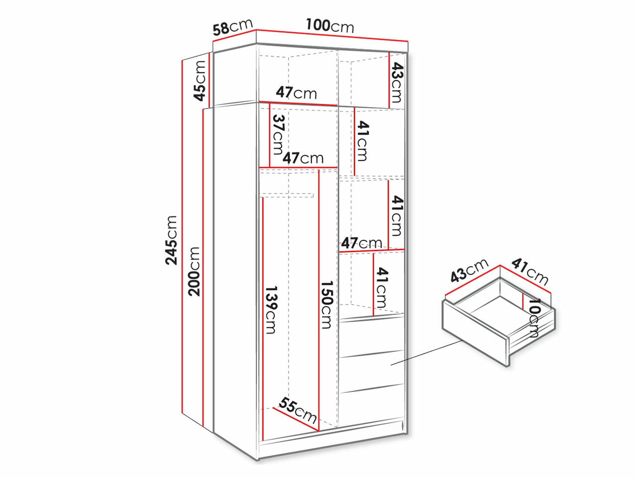 Vaatekaappi Lombala 108