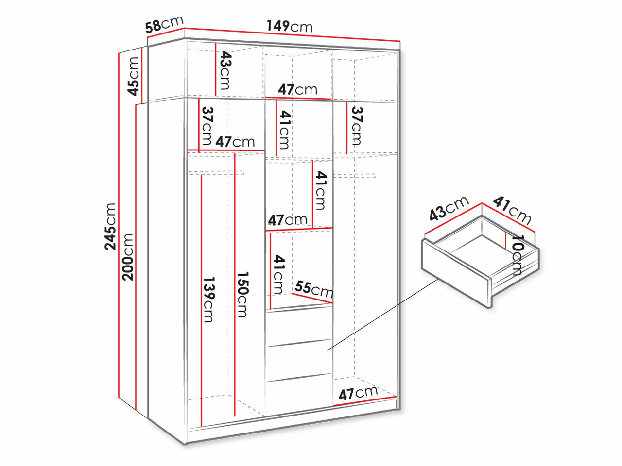 Vaatekaappi Lombala 109