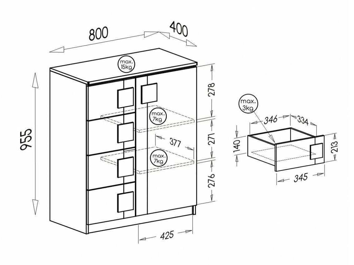 Lipasto Elmenou 102 (Valkoinen + Antrasiitti)