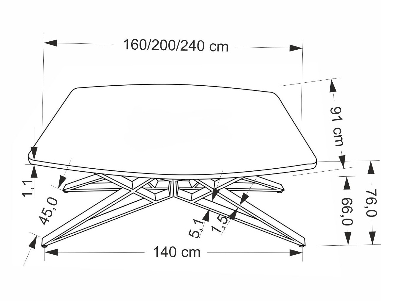 Pöytä Houston 2089