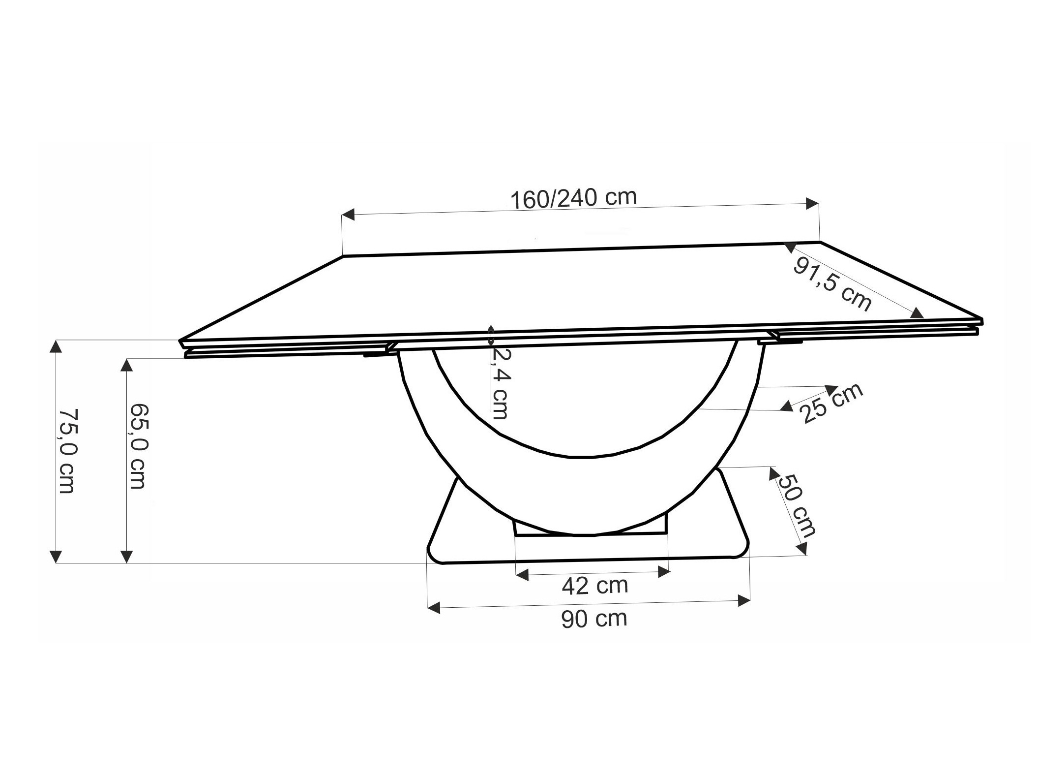 Pöytä Houston 2090