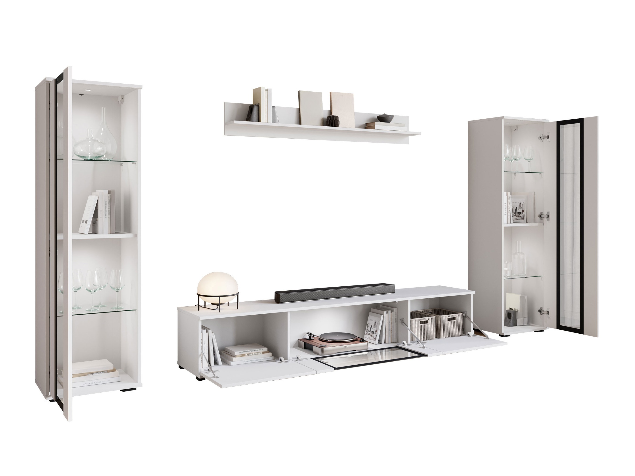 Olohuonesetti Torcame 103 (Valkoinen + Kiiltävä valkoinen)