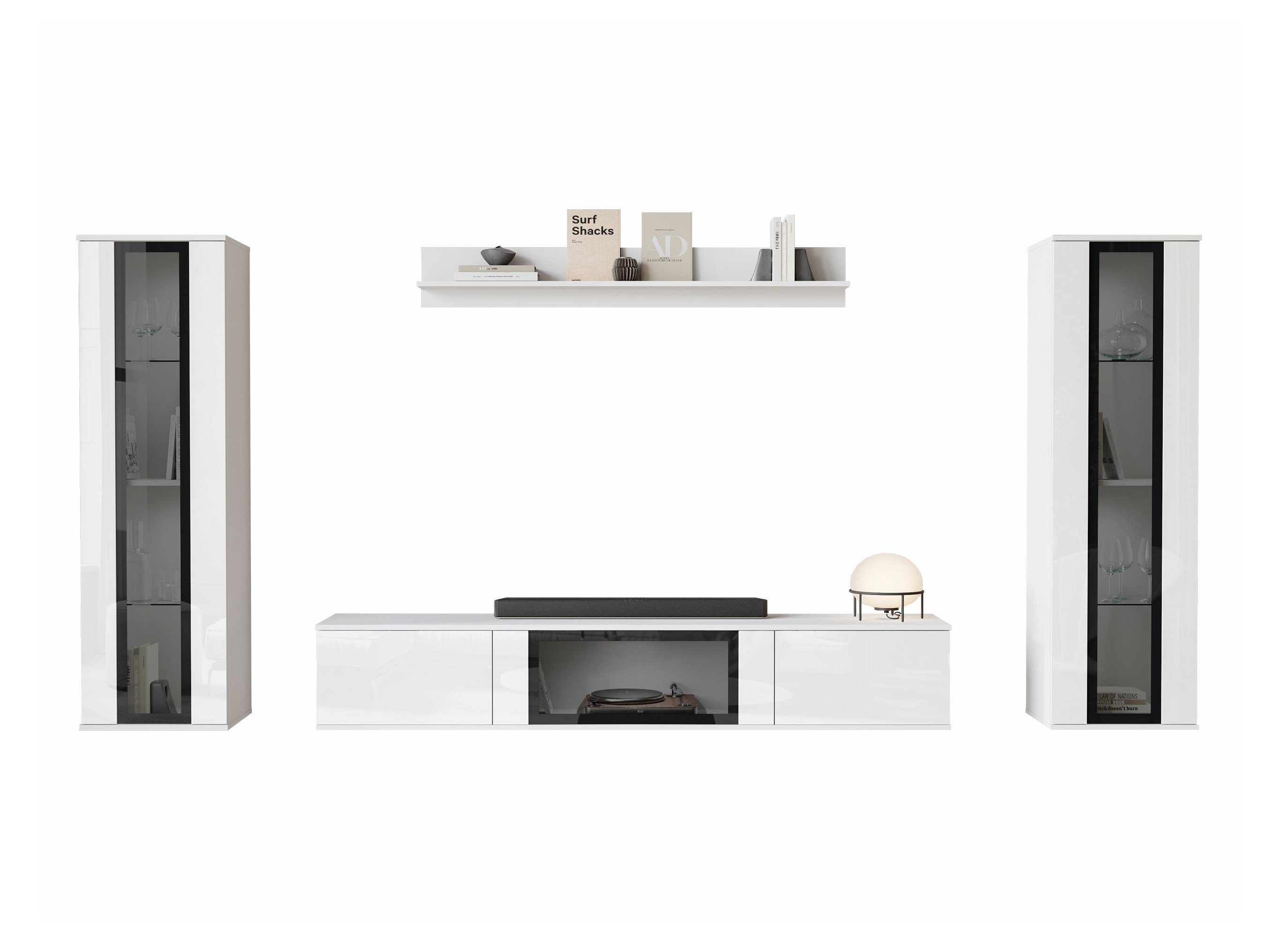 Olohuonesetti Torcame 103 (Valkoinen + Kiiltävä valkoinen)