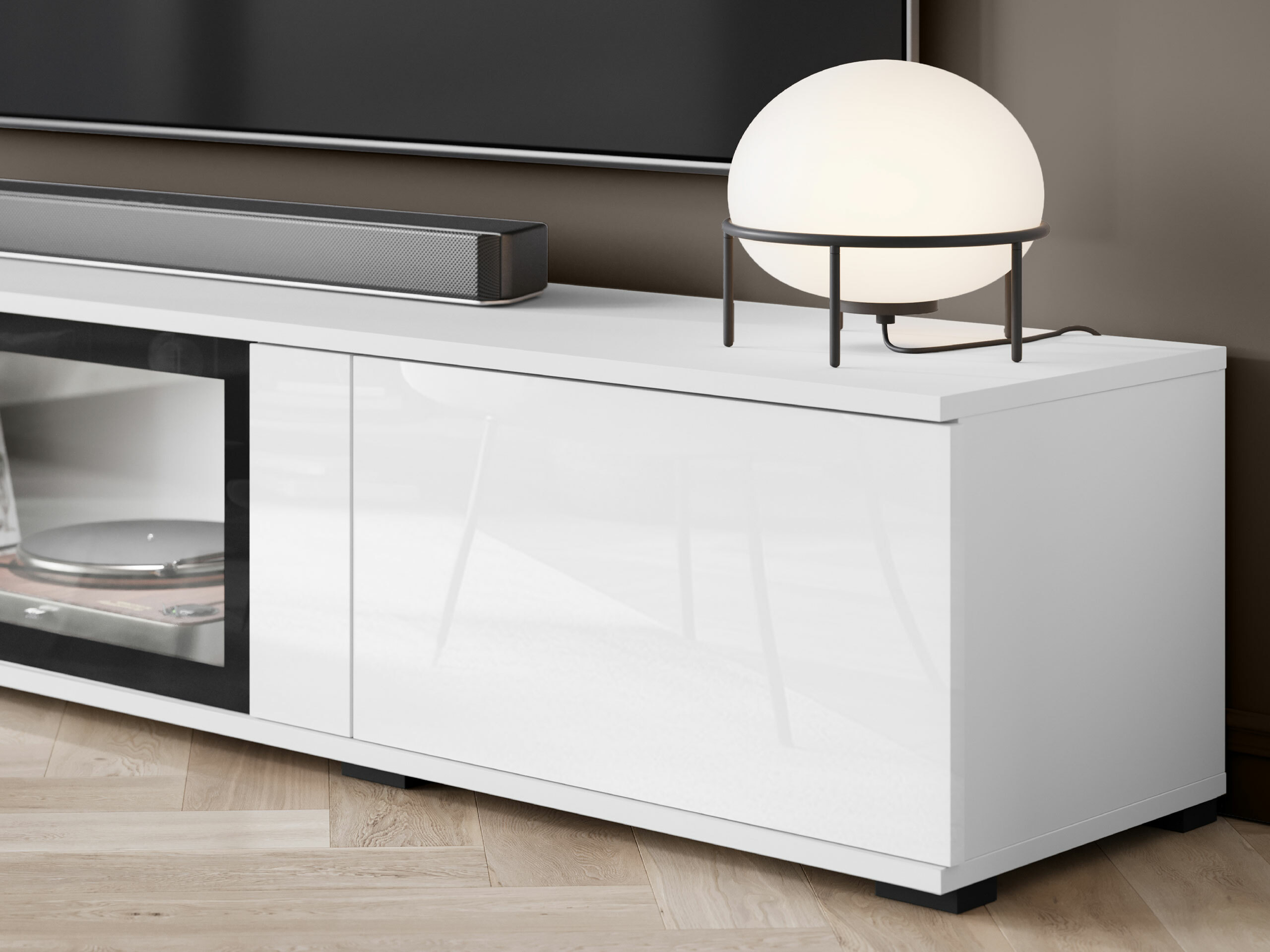 Olohuonesetti Torcame 103 (Valkoinen + Kiiltävä valkoinen)