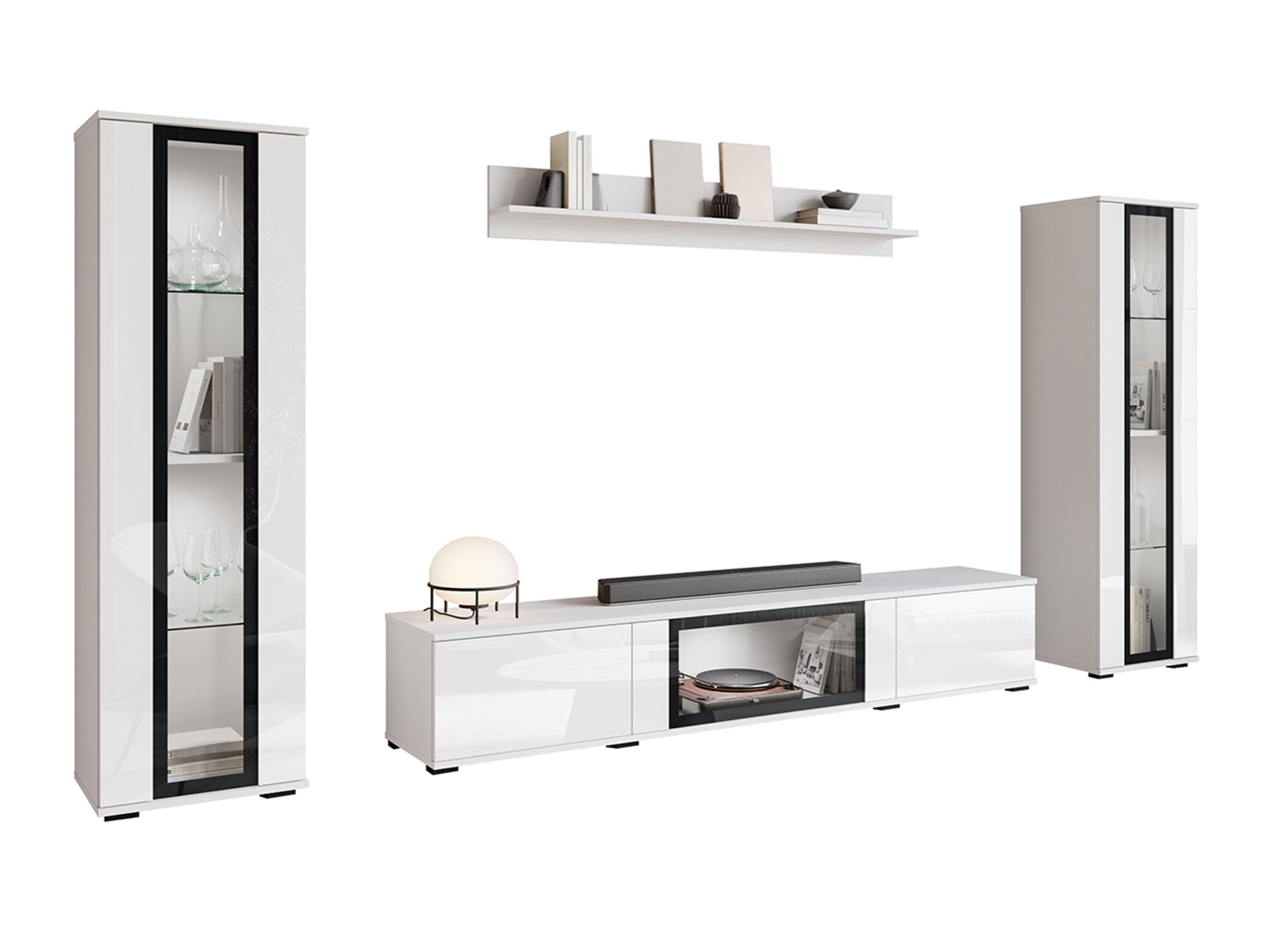 Olohuonesetti Torcame 103 (Valkoinen + Kiiltävä valkoinen)