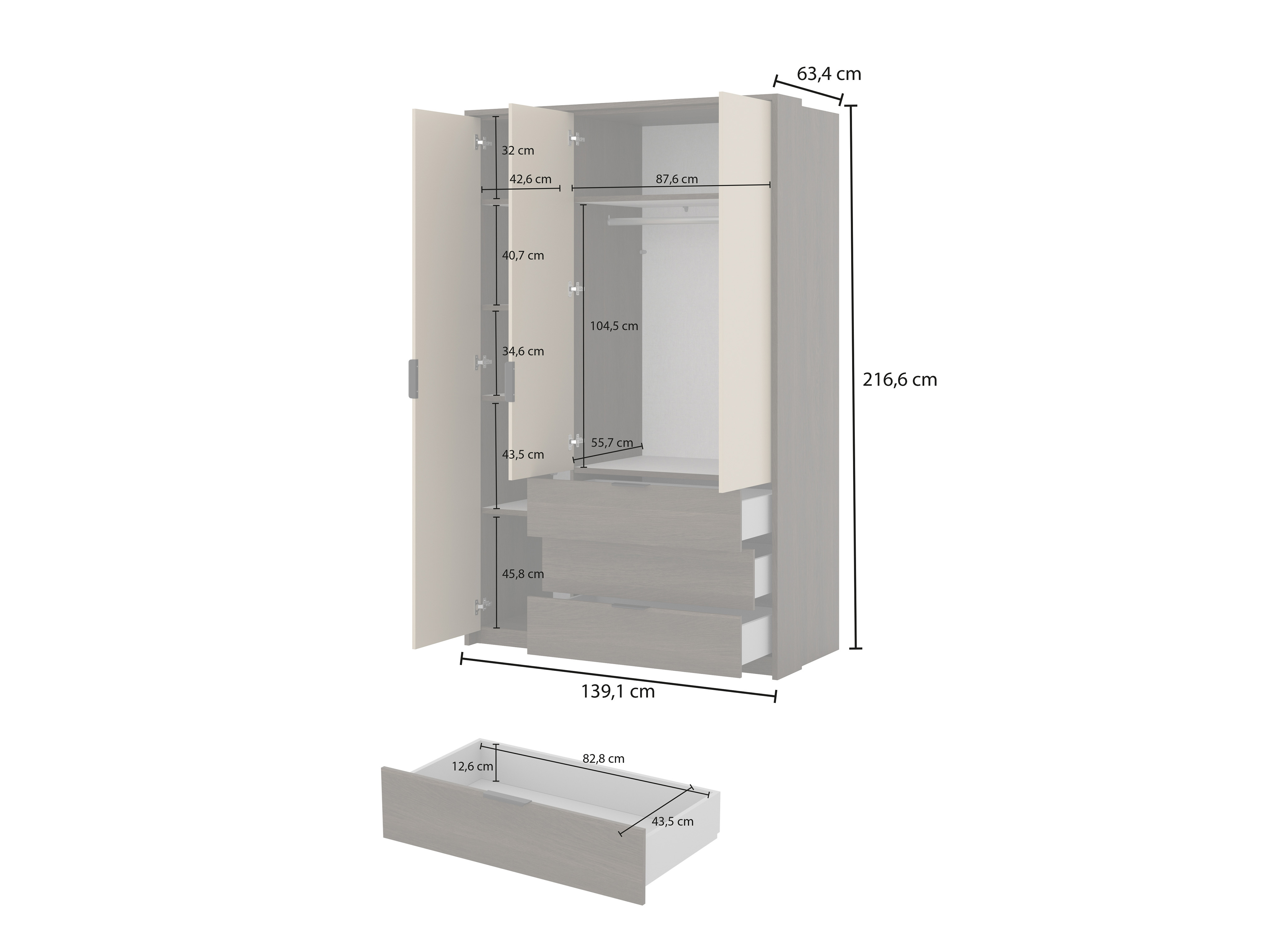Vaatekaappi Austin 385