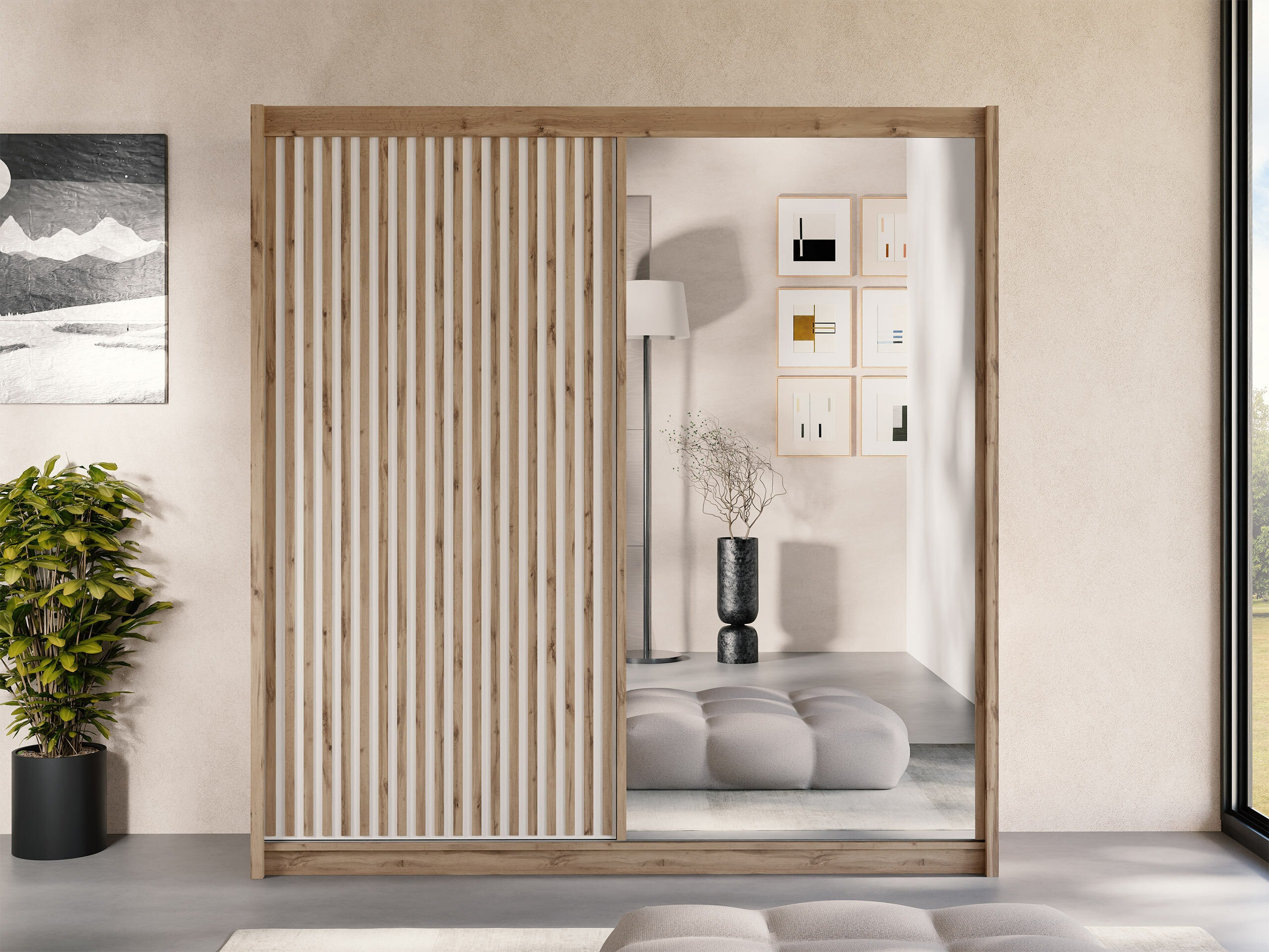 Vaatekaappi Honolulu 274 (Kashmir + Wotan tammi)