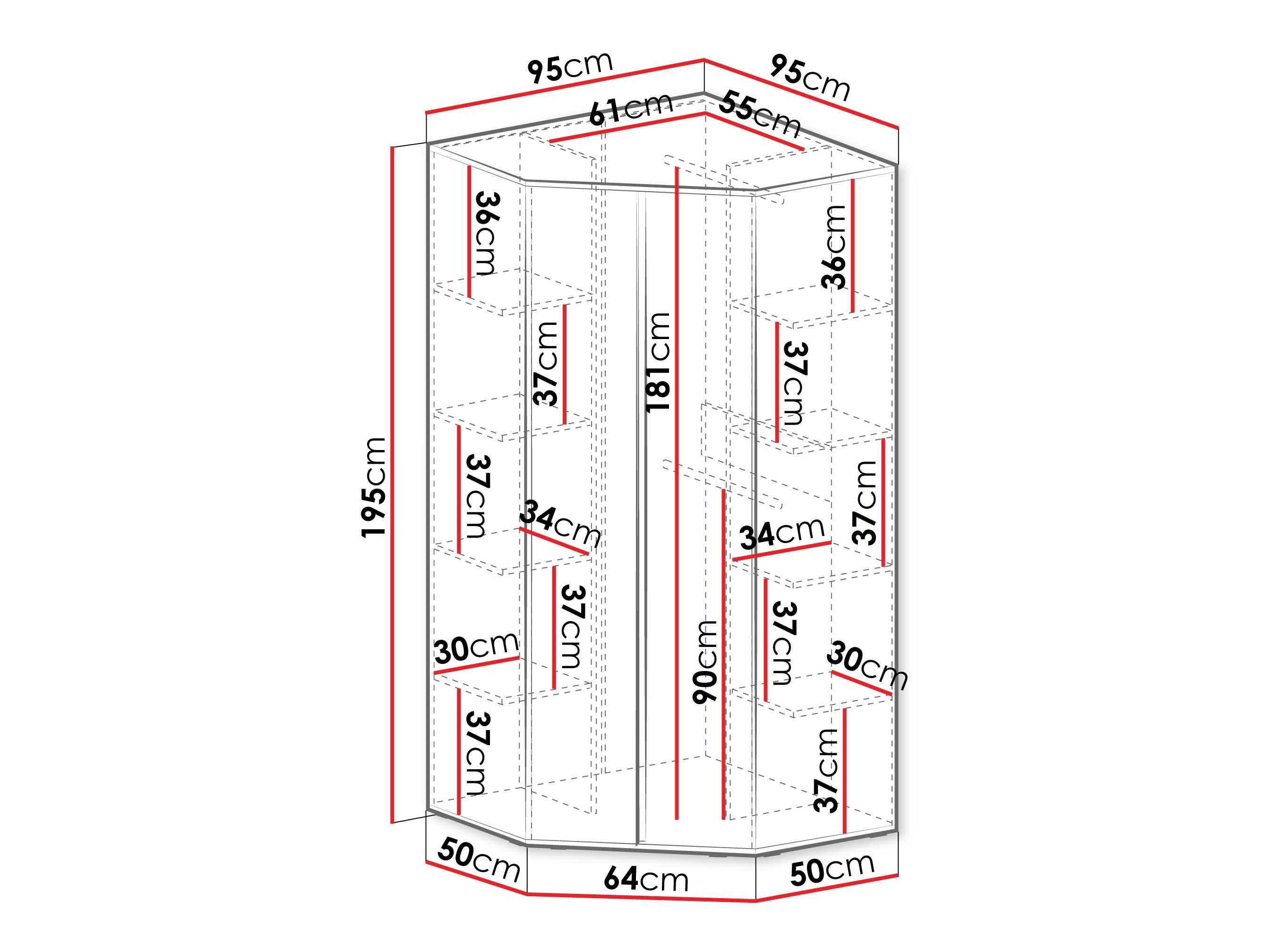 Kulmavaatekaappi Fiosono 101 (Pölyinen vihreä + Tammi)