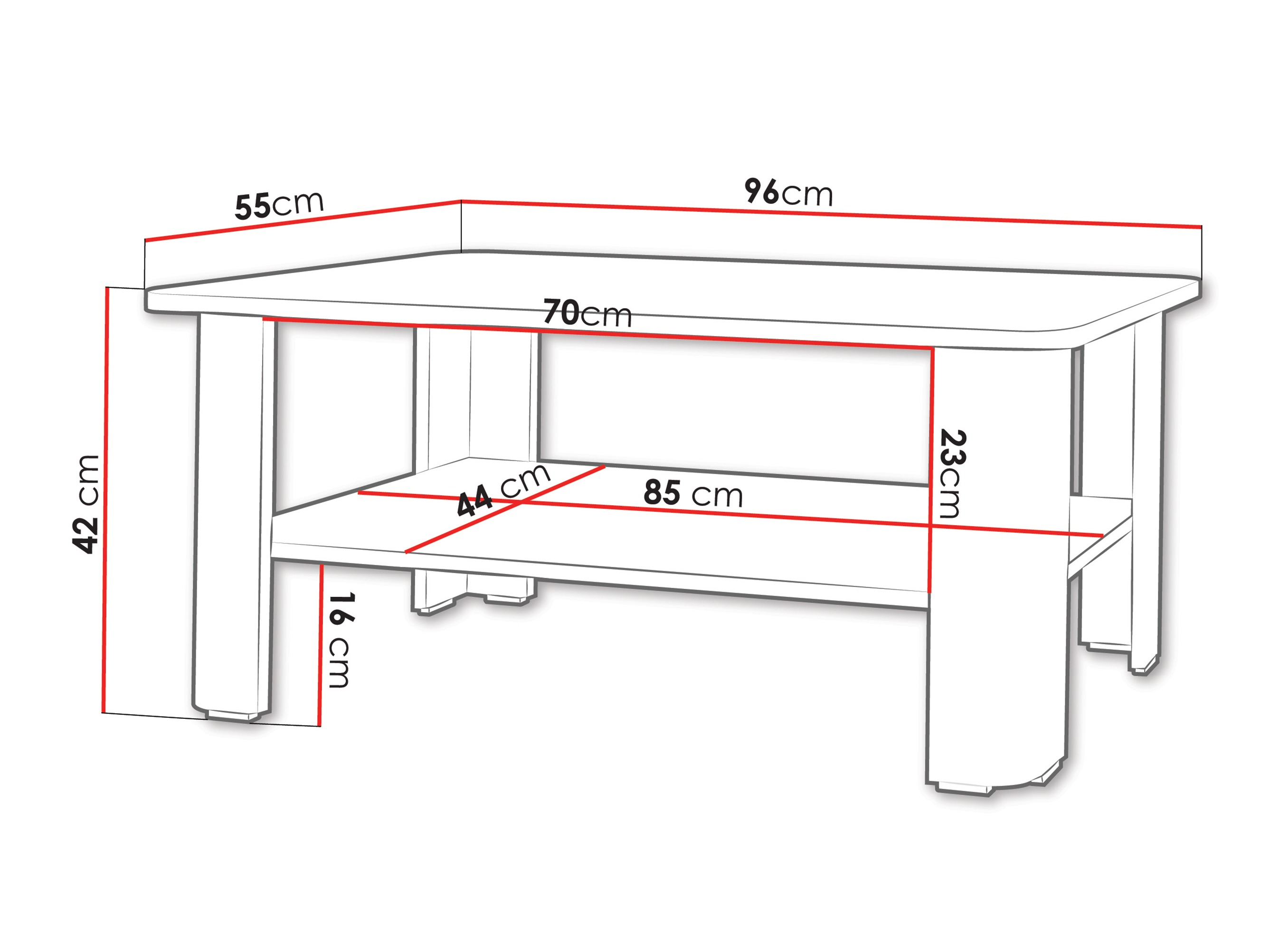 Sohvapöytä Charlotte 213 (Valkoinen)