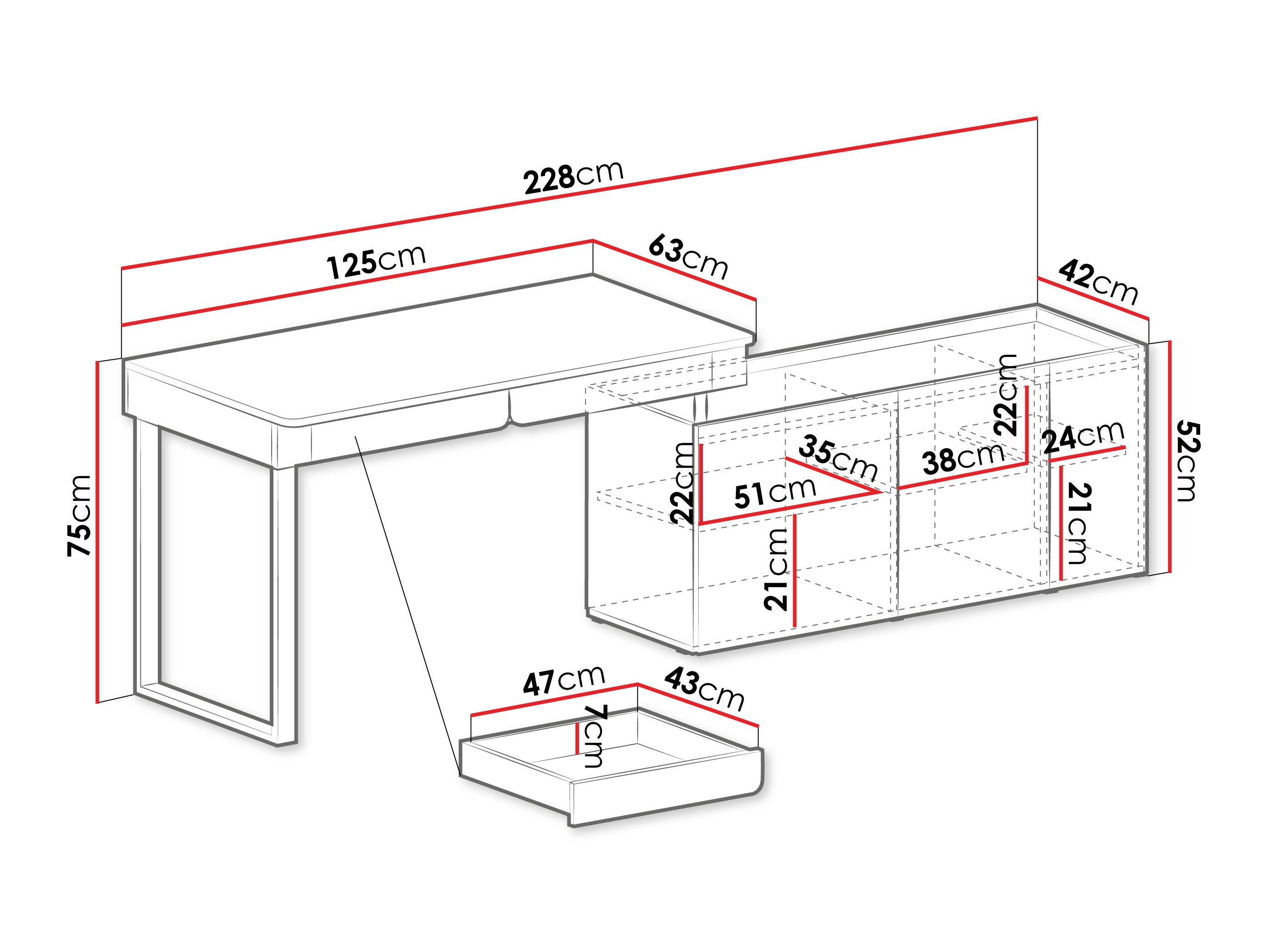 Kulmapöytä Fiosono 110 (Beige + Tammi)