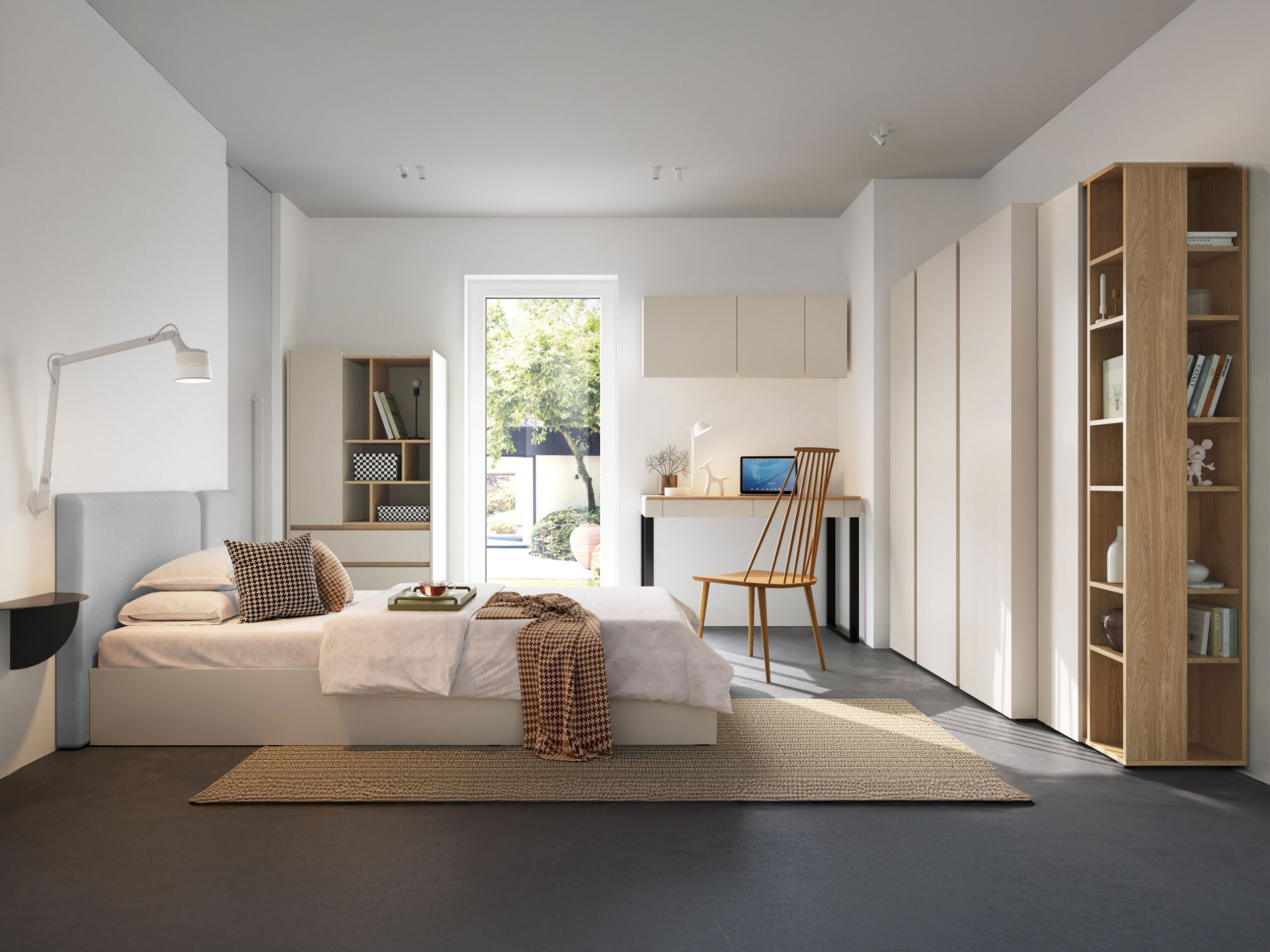 Huonekalusetti Fiosono 114 (Beige + Tammi)