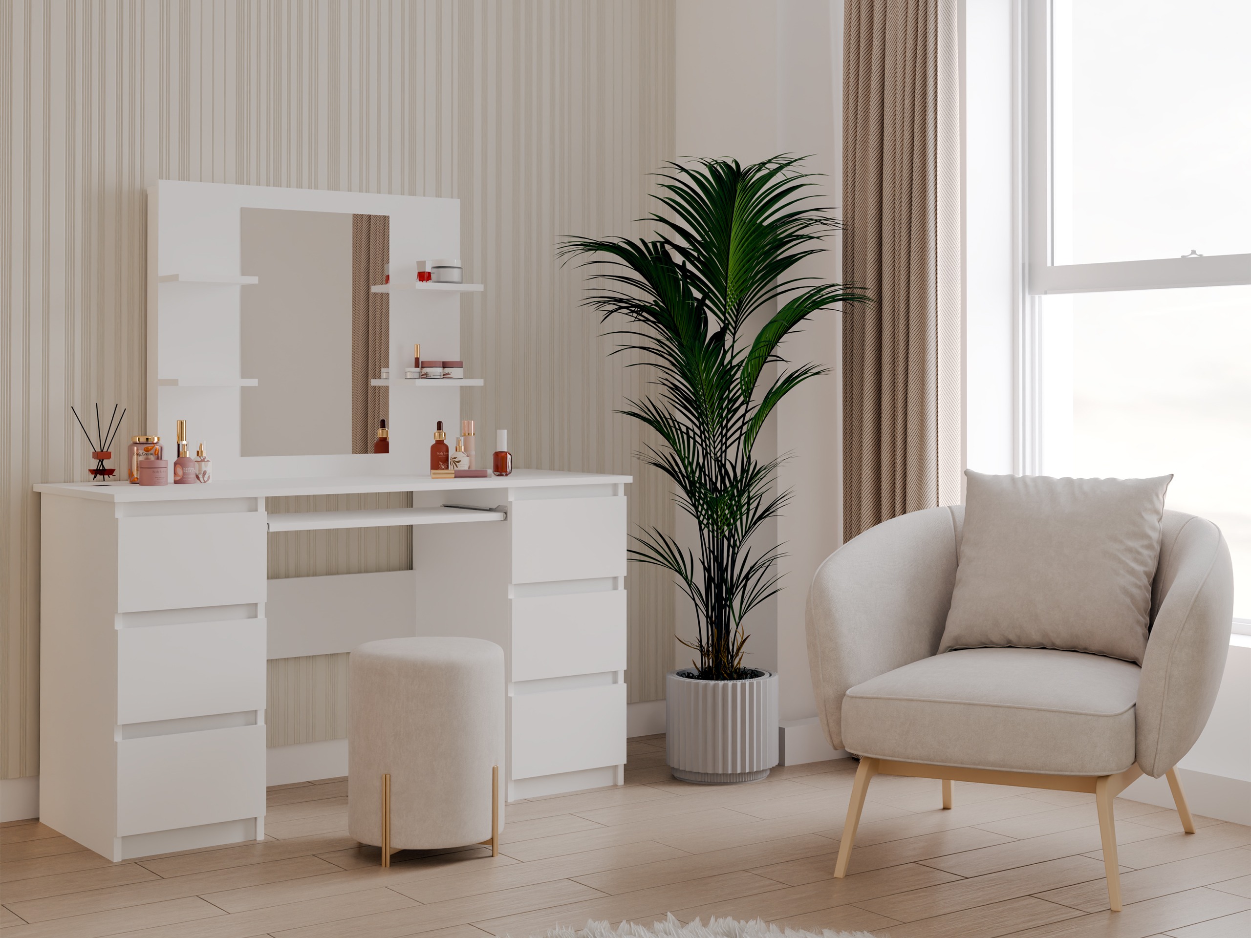 Kampauspöytä Mandeville 359 (Valkoinen)