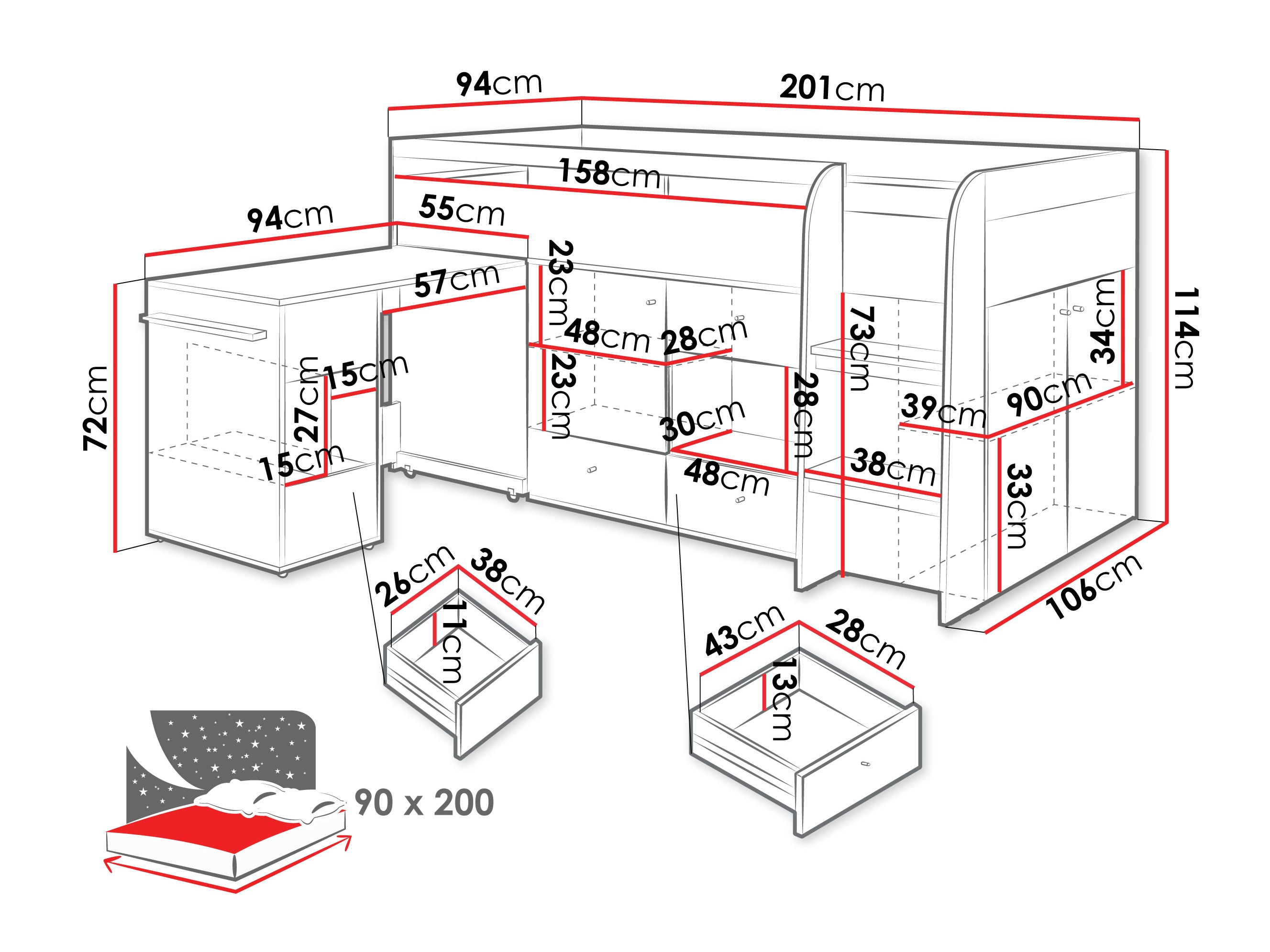 Parvisänky Ciravie 107
