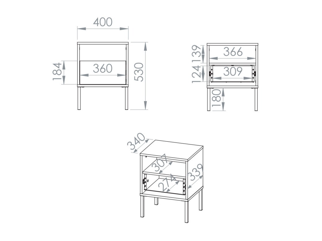Yöpöytä Virsalo 104 (Kashmir)