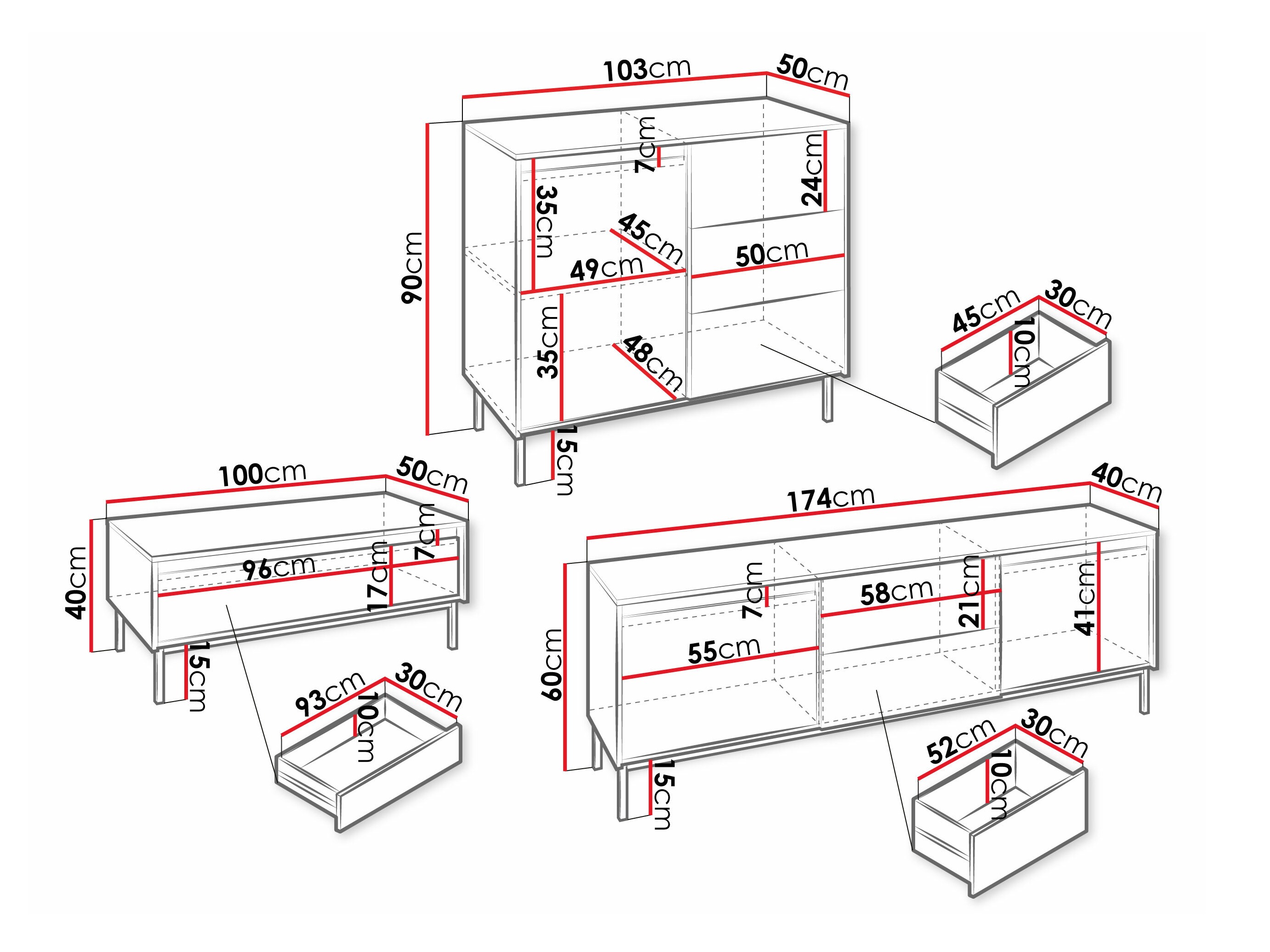 Olohuonesetti Comfivo Delruva II (Valkoinen)