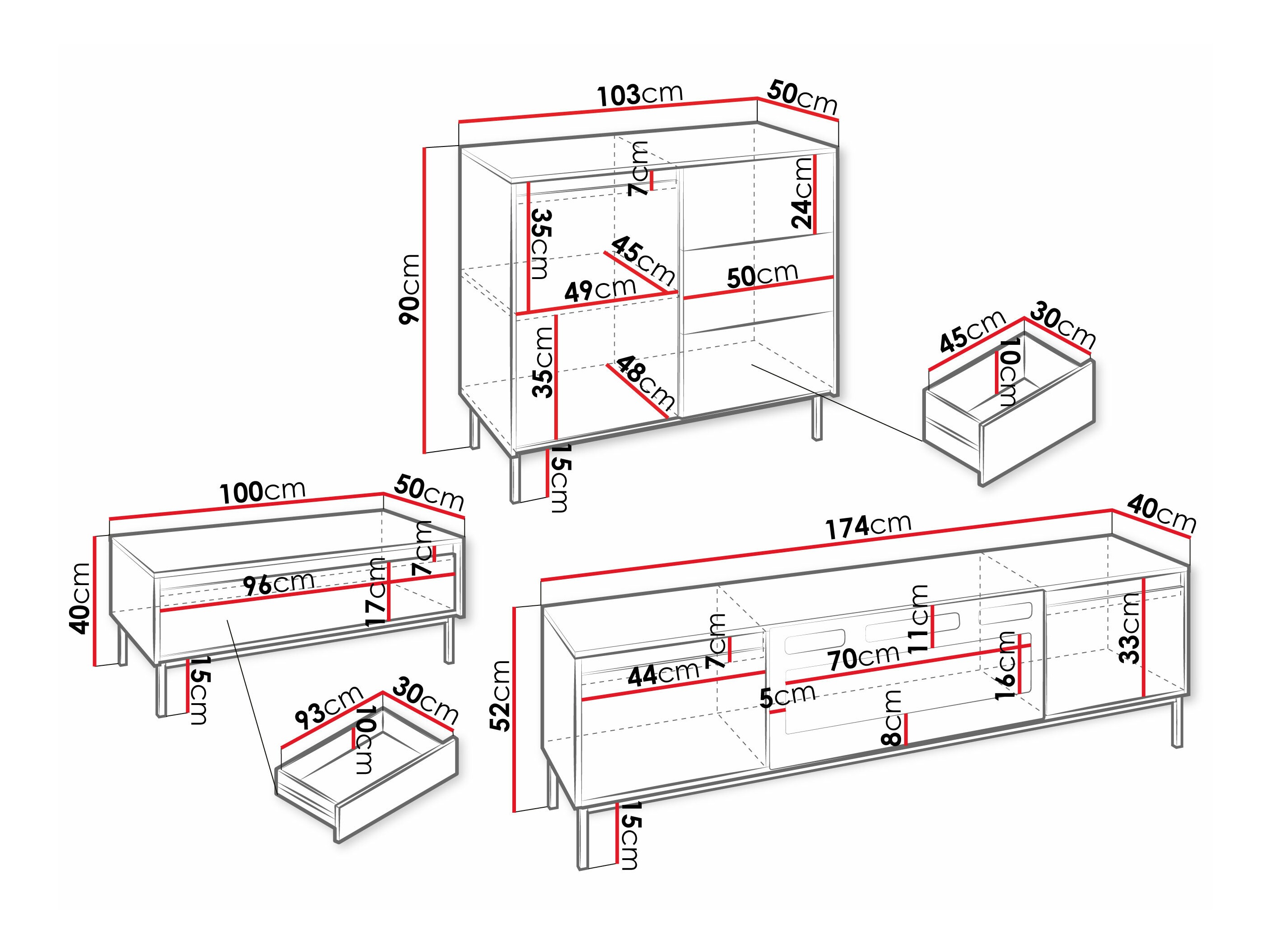 Olohuonesetti Comfivo Delruva IV (Musta)
