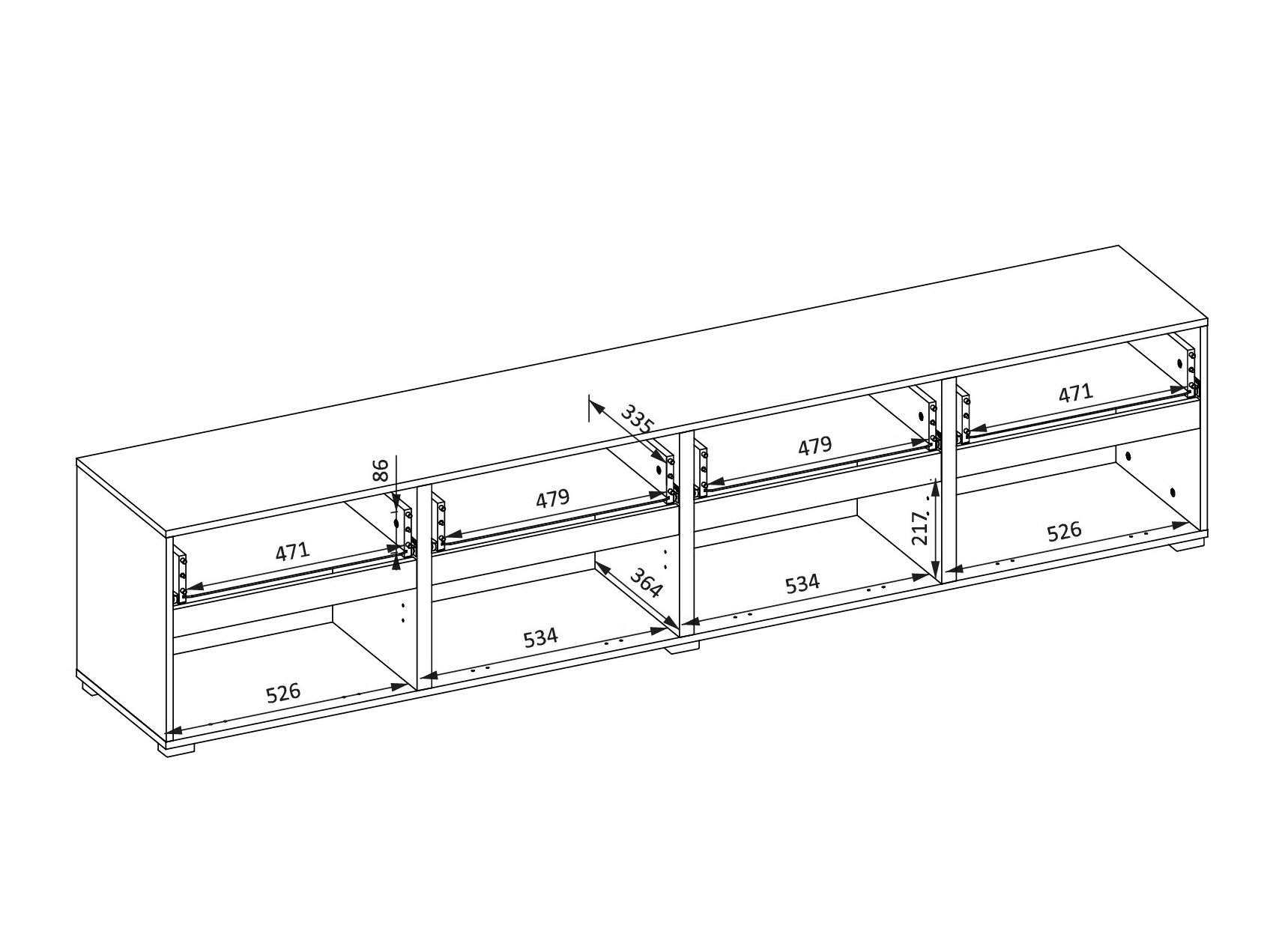TV-taso Alfere 101 (Valkoinen)