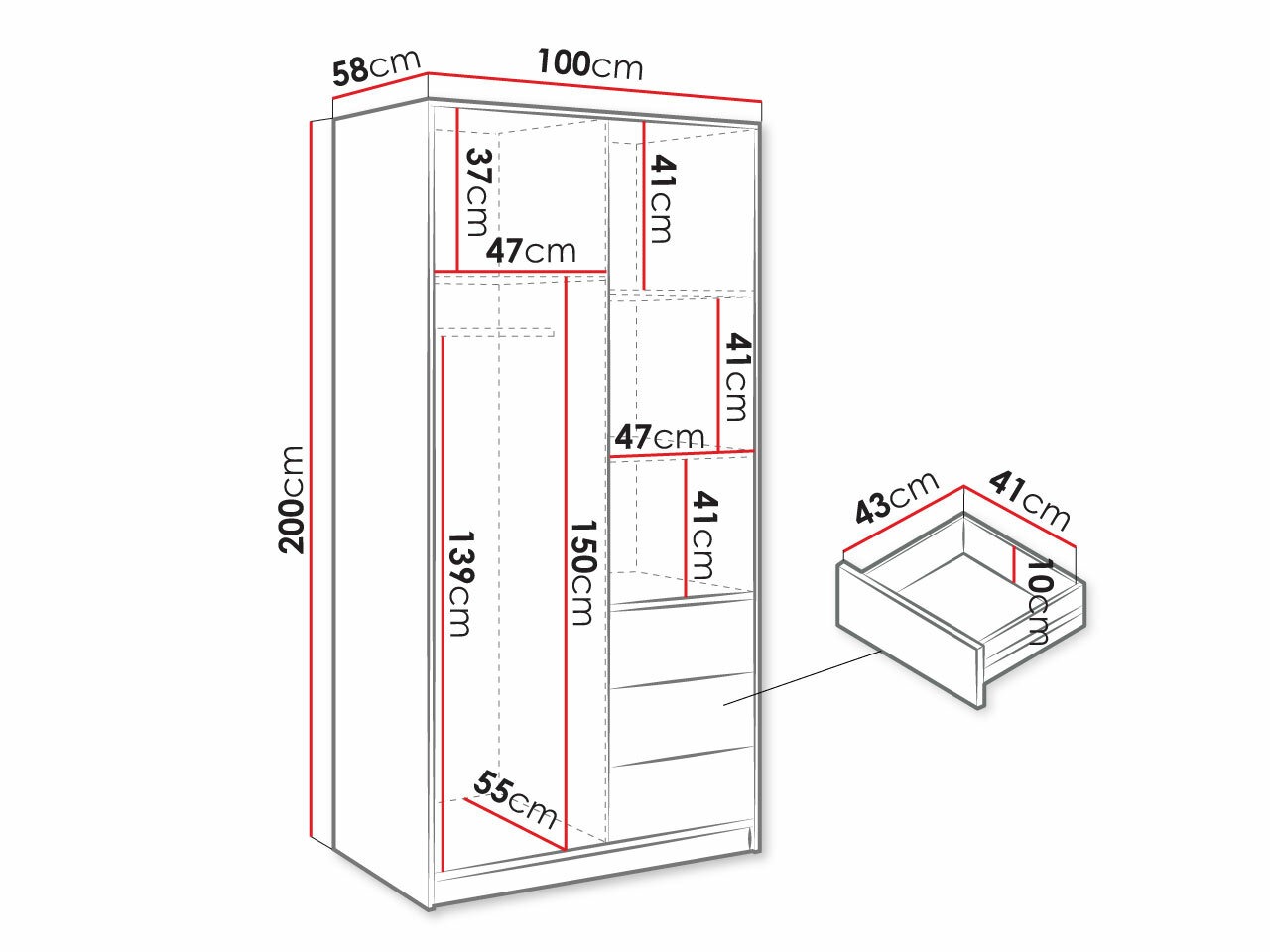 Vaatekaappi Lombala 102