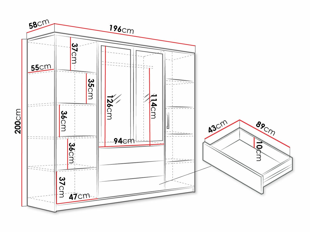 Vaatekaappi Lombala 104
