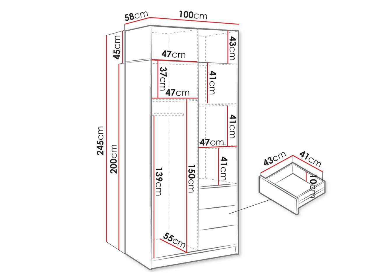 Vaatekaappi Lombala 108