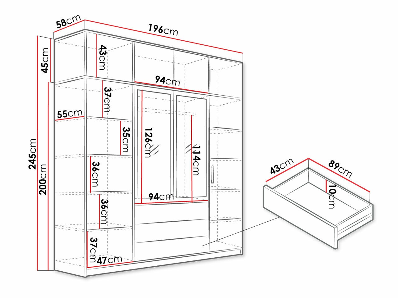 Vaatekaappi Lombala 110