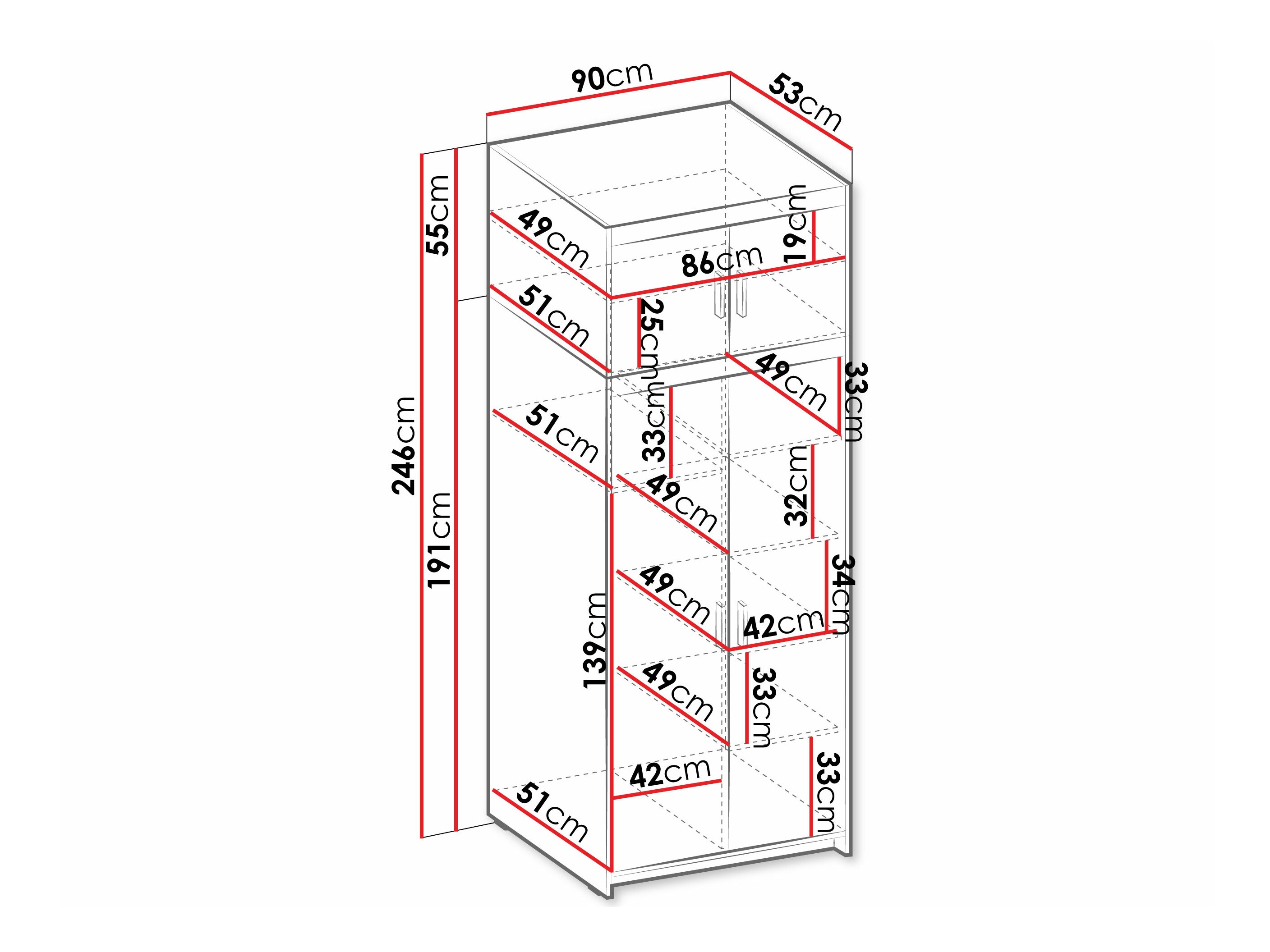 Vaatekaappi Novduni 103 (Sonoma-tammi)