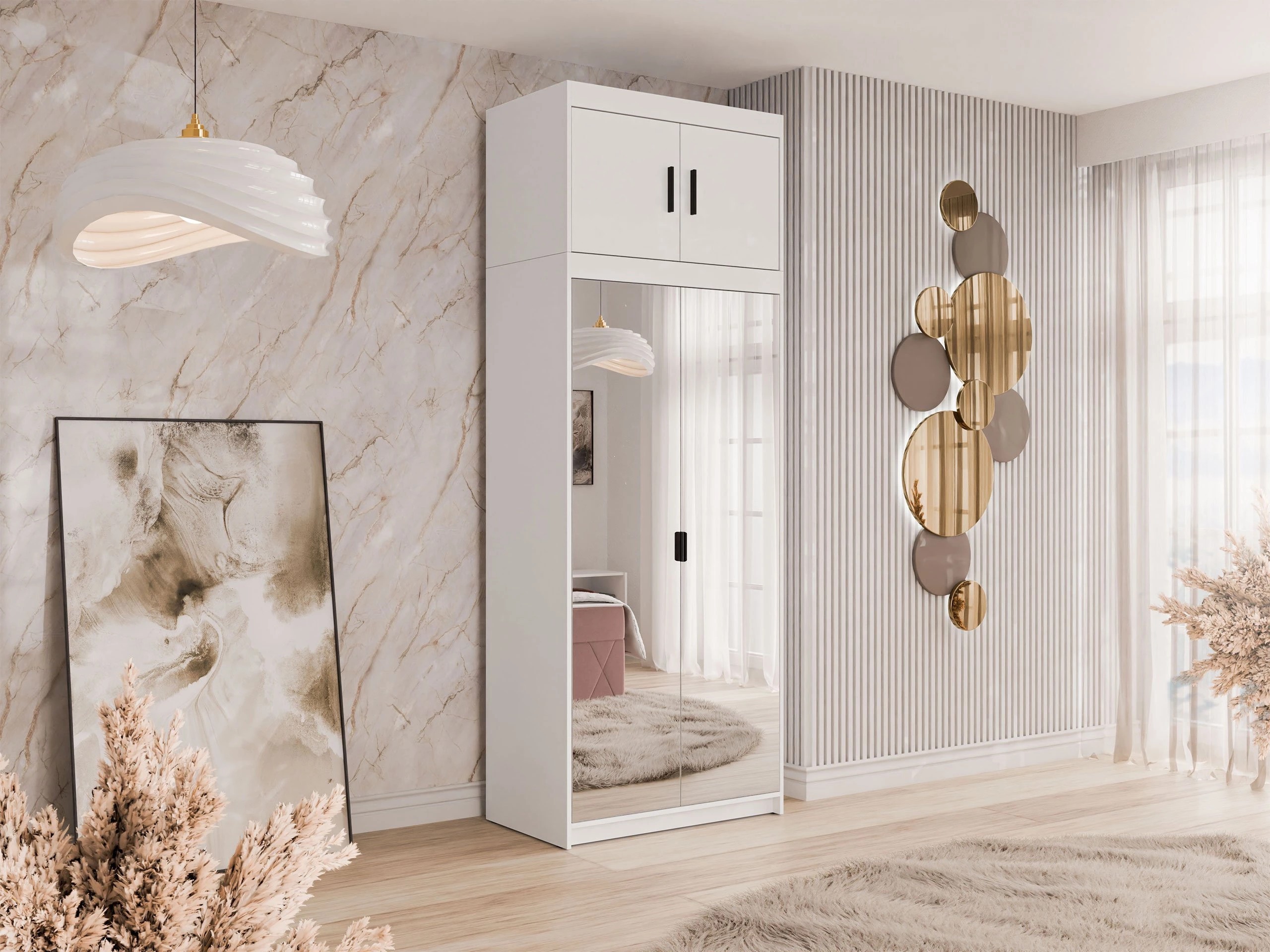 Vaatekaappi Novduni 119 (Valkoinen)