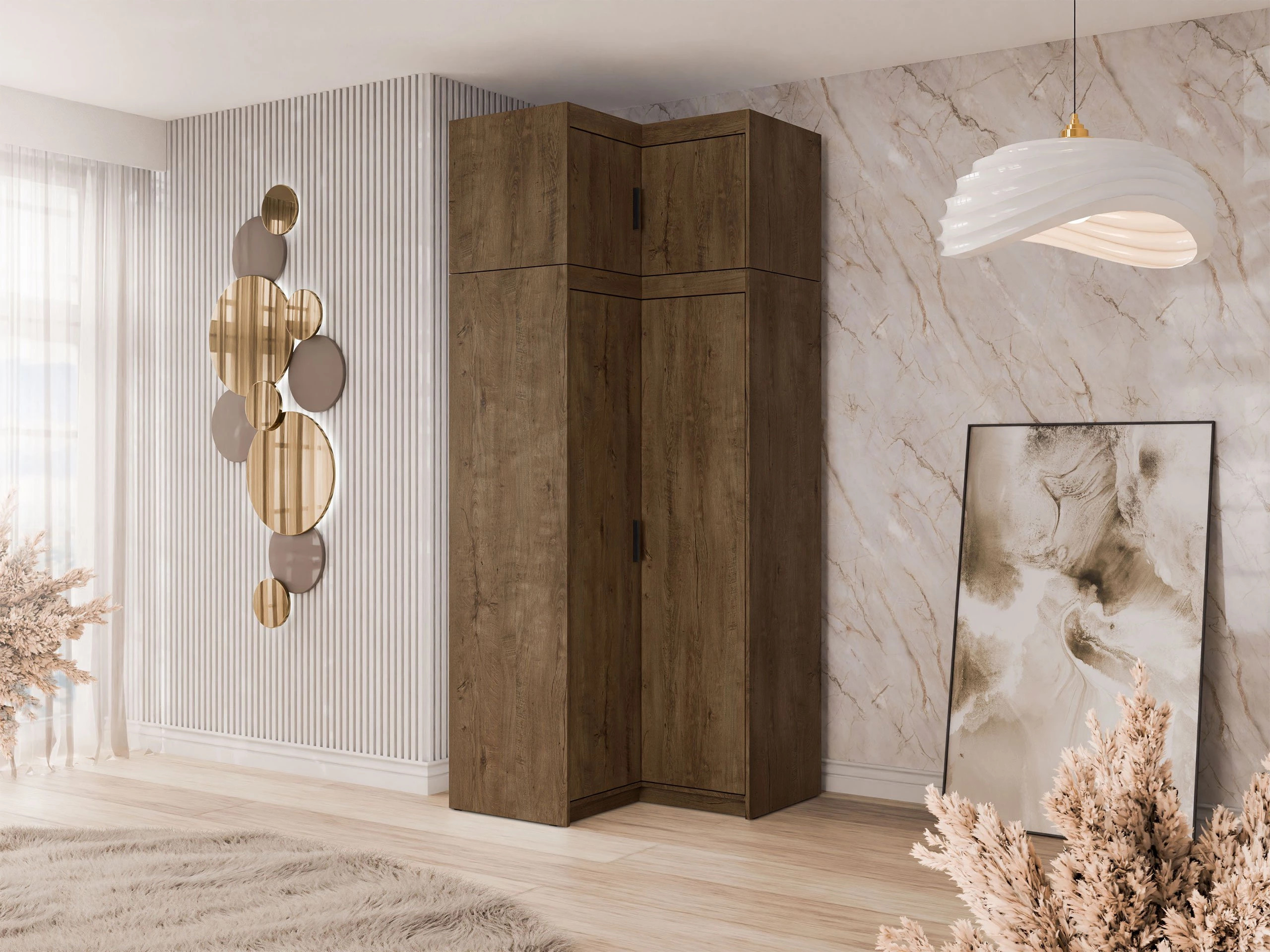 Kulmavaatekaappi Novduni 121 (Lefkas tammi)