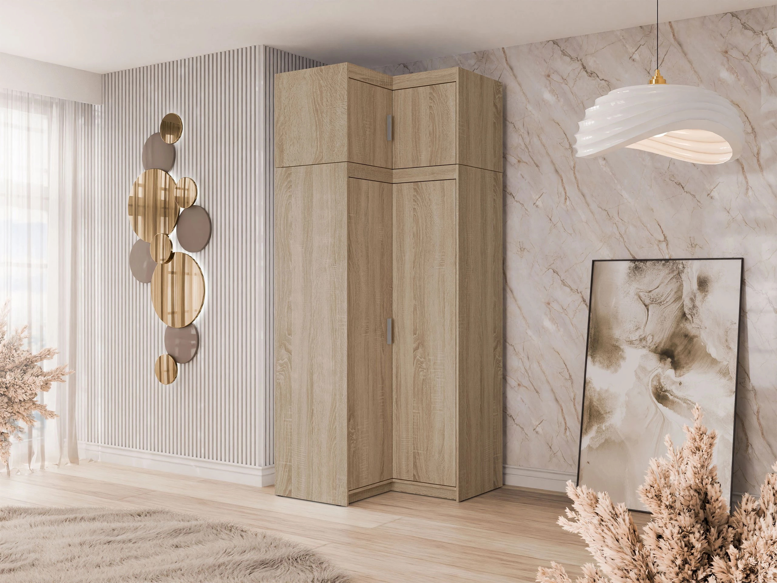 Kulmavaatekaappi Novduni 121 (Sonoma-tammi)