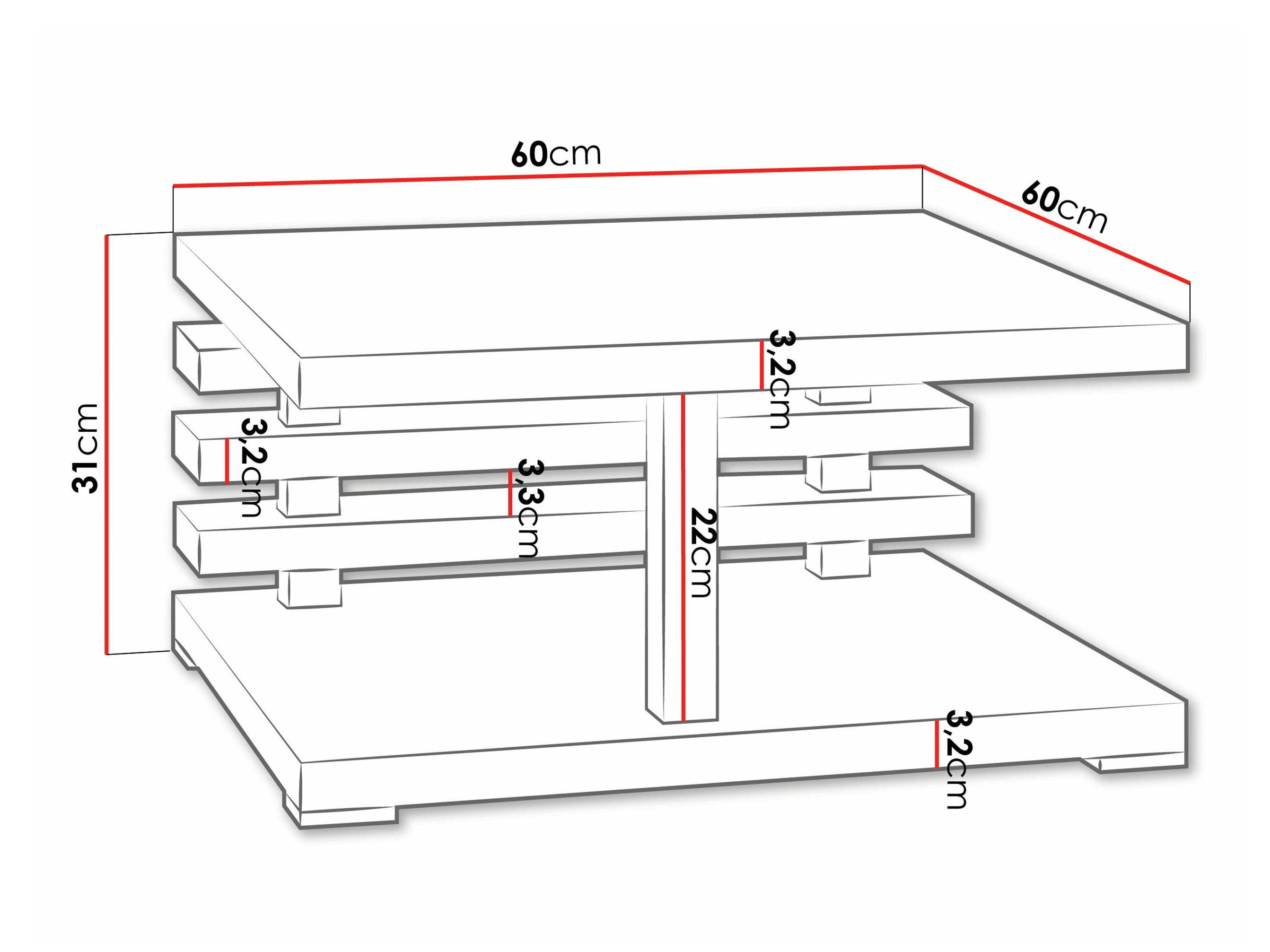 Sohvapöytä Goodyear 122 (Matta valkoinen)
