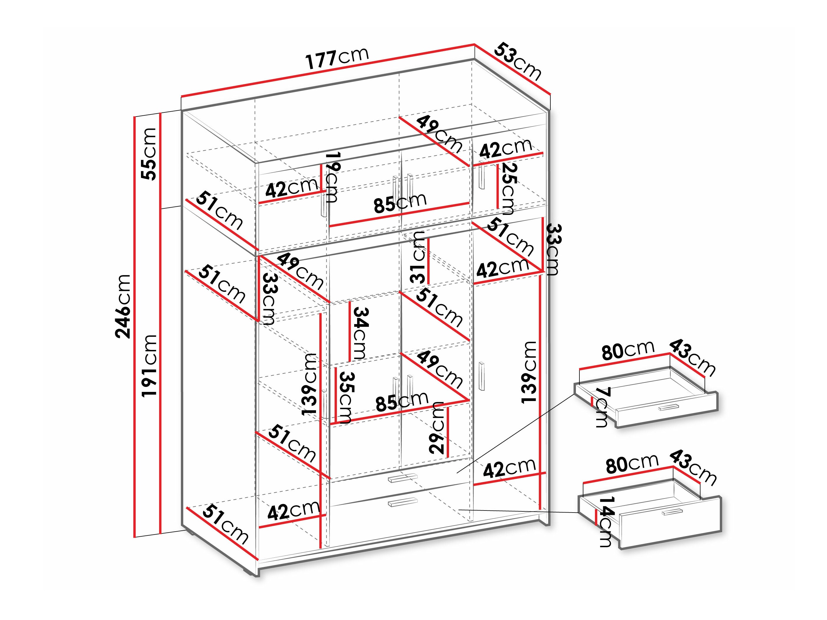 Vaatekaappi Novduni 106 (Sonoma-tammi)