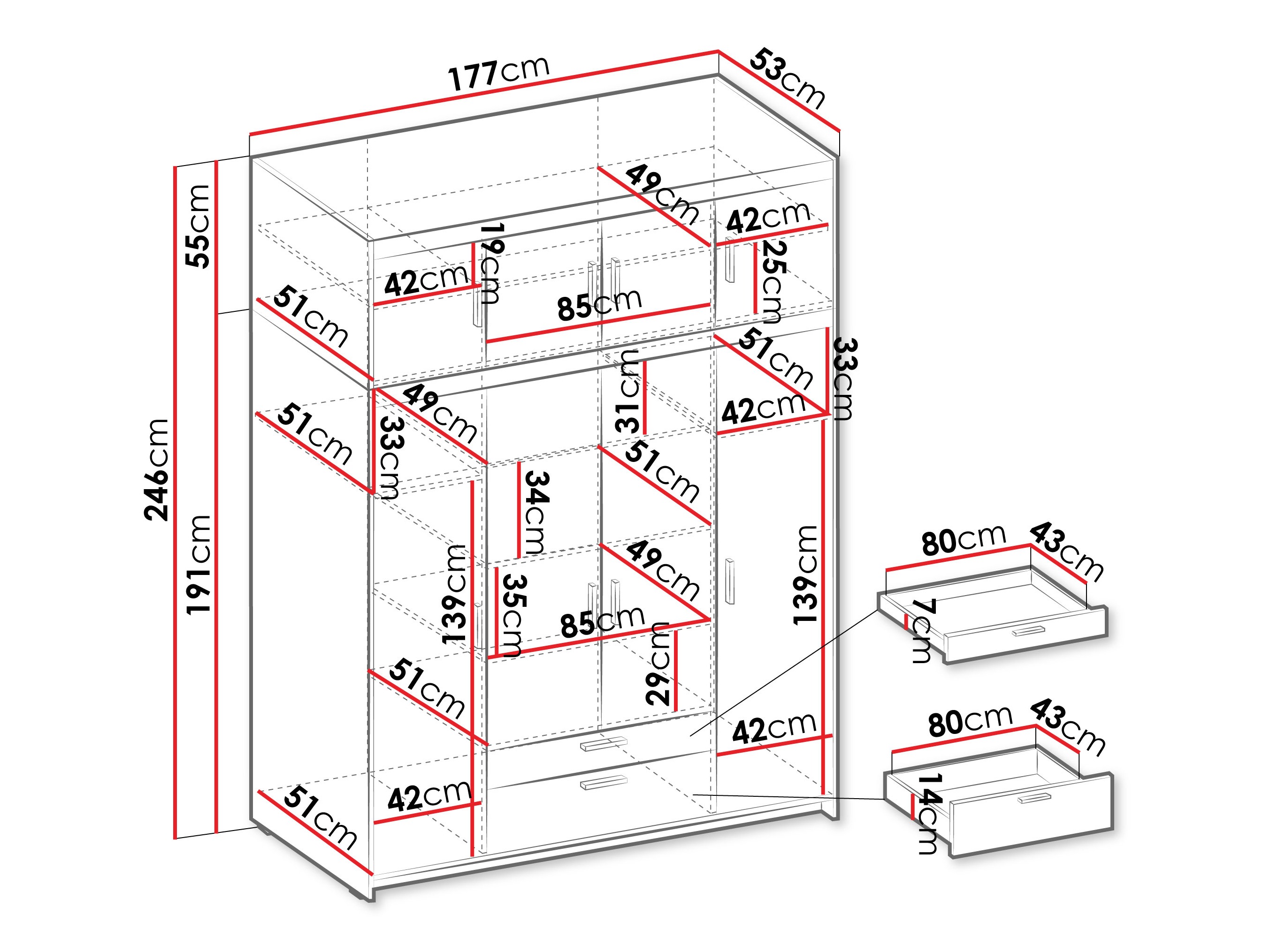 Vaatekaappi Novduni 106 (Tammi)