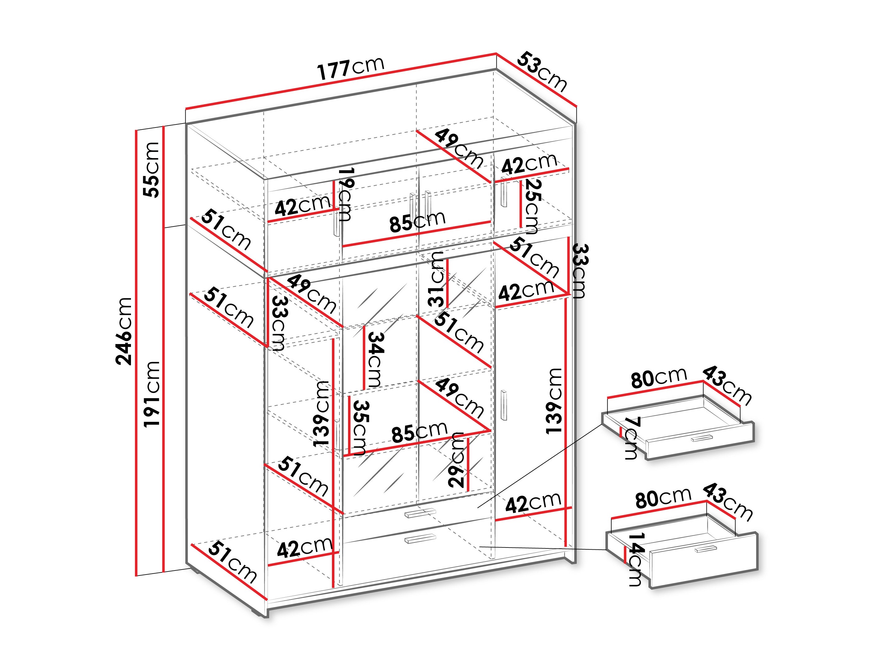 Vaatekaappi Novduni 109 (Beige)