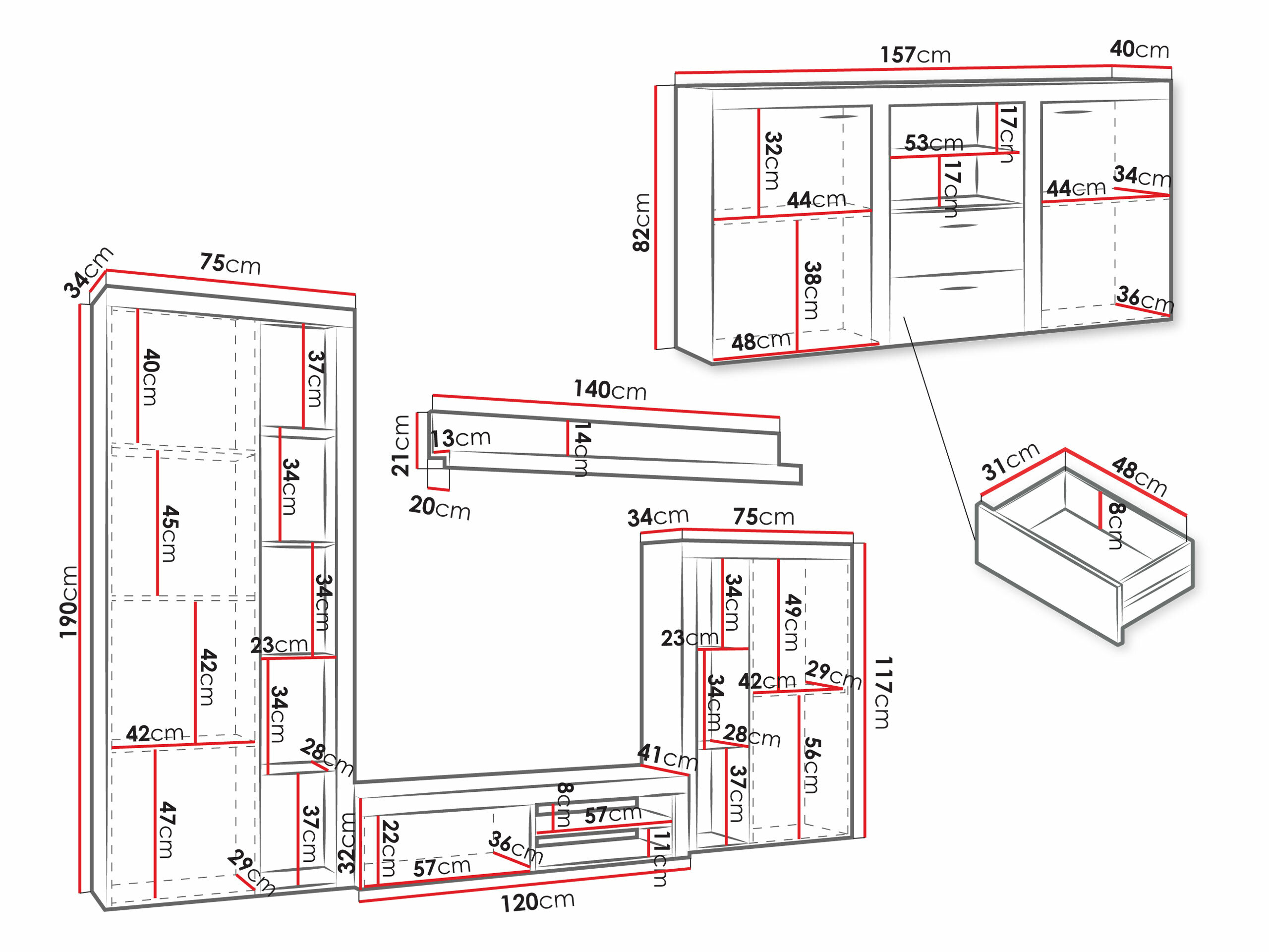 Olohuonesetti Soca I (Valkoinen)