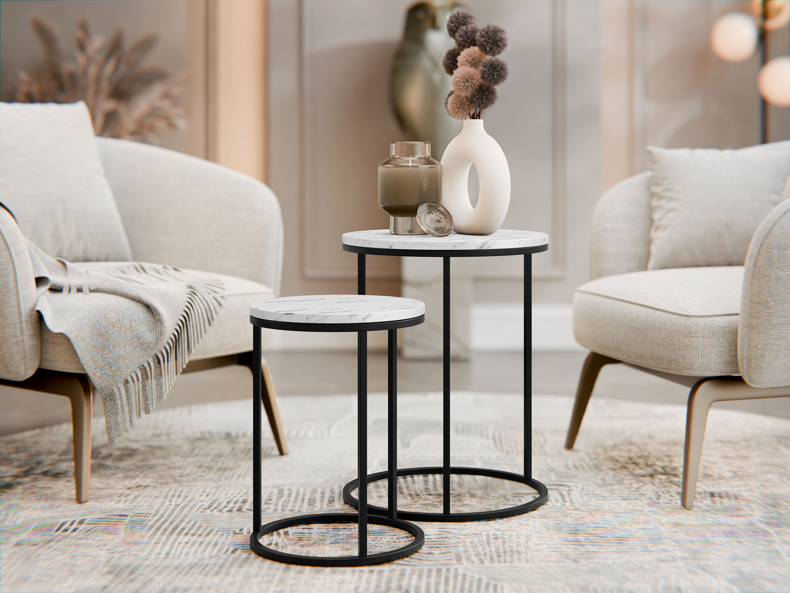 Sivupöytäsetti Iter (Valkoinen)