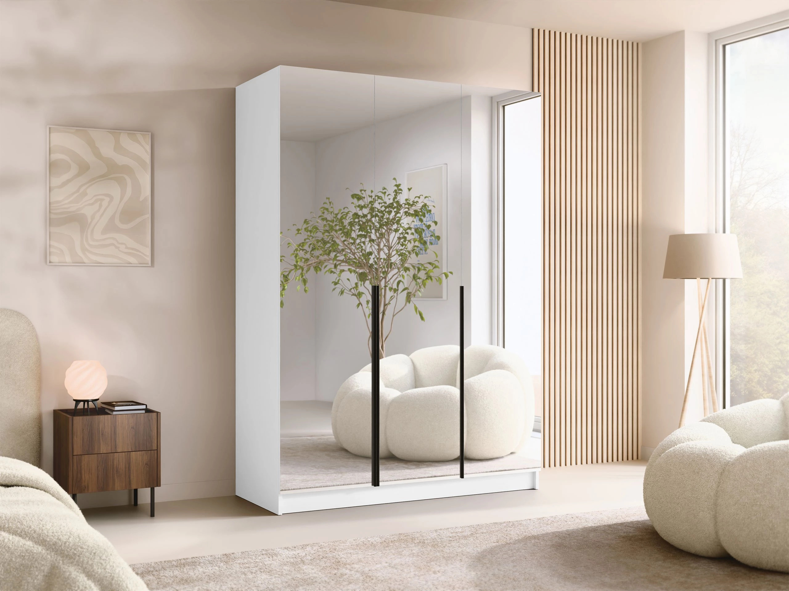 Vaatekaappi Closico Decoron III (Valkoinen + Musta)